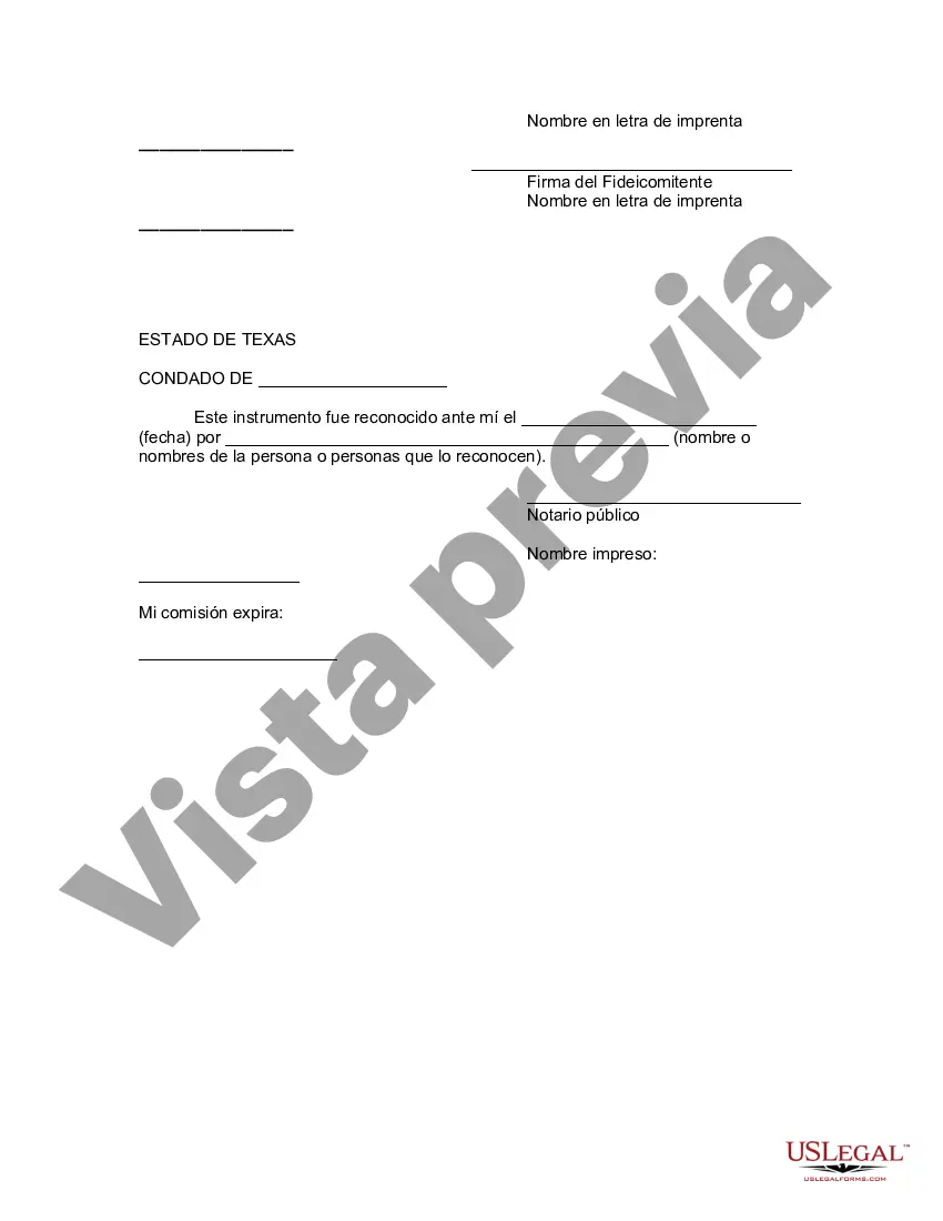 Preview Asignación a un fideicomiso en vida