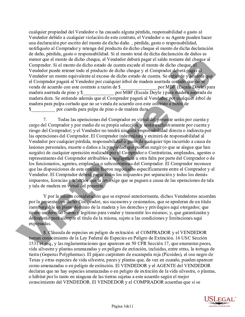Preview Contrato de venta de madera de Texas