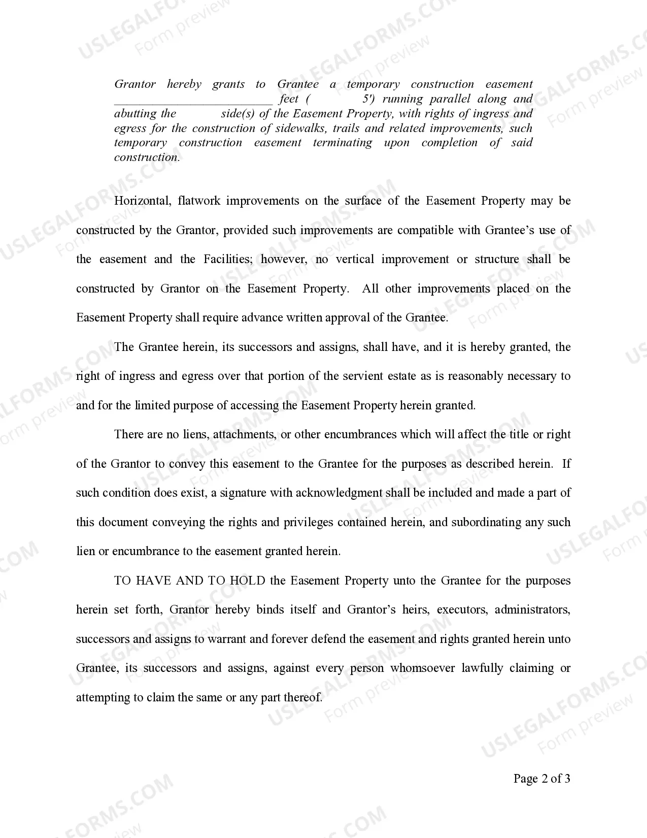 Preview Pedestrian Access Easement