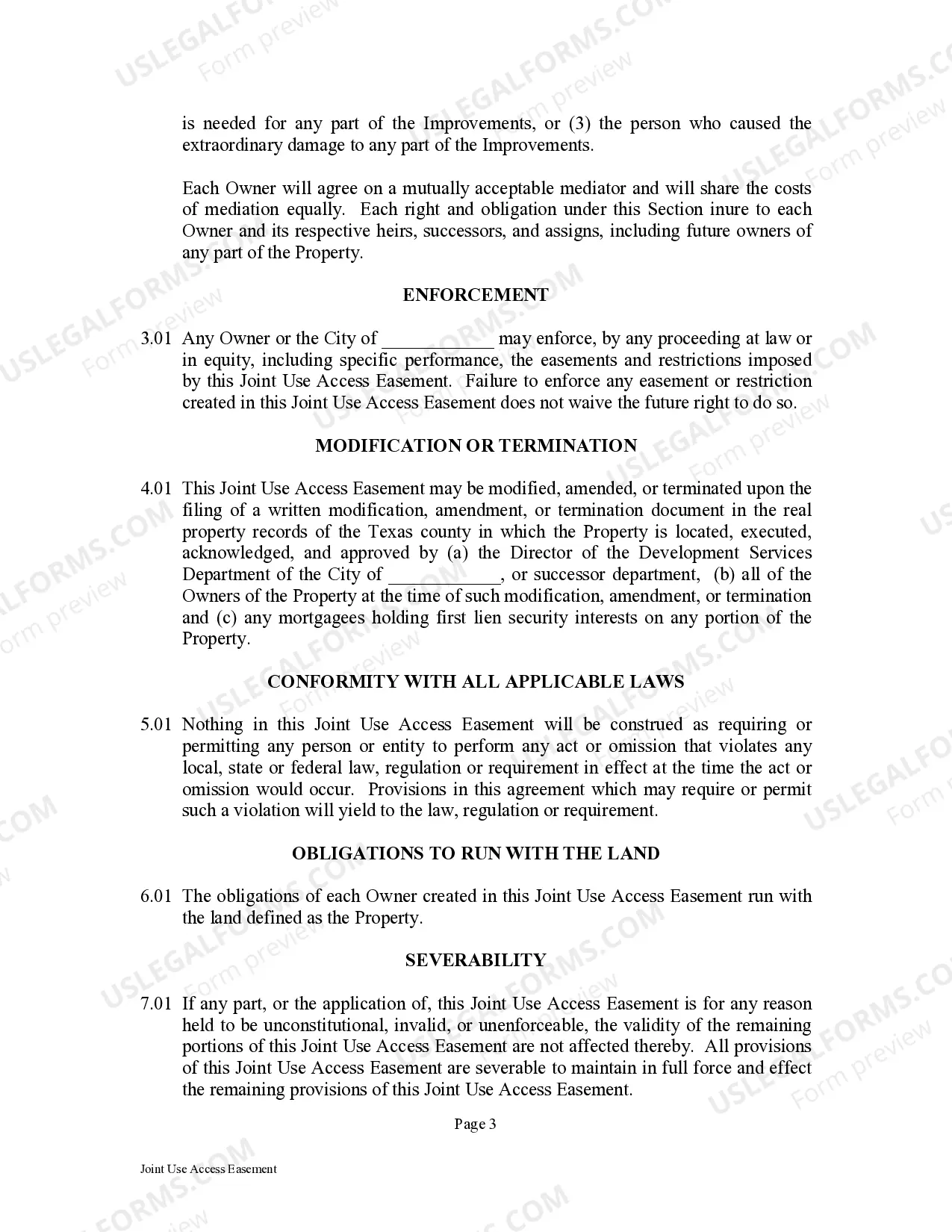 Preview Joint Access Easement