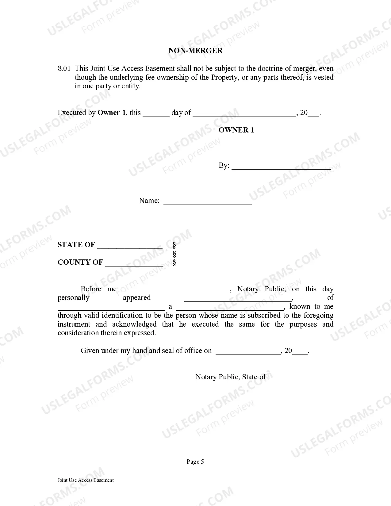 Preview Joint Access Easement