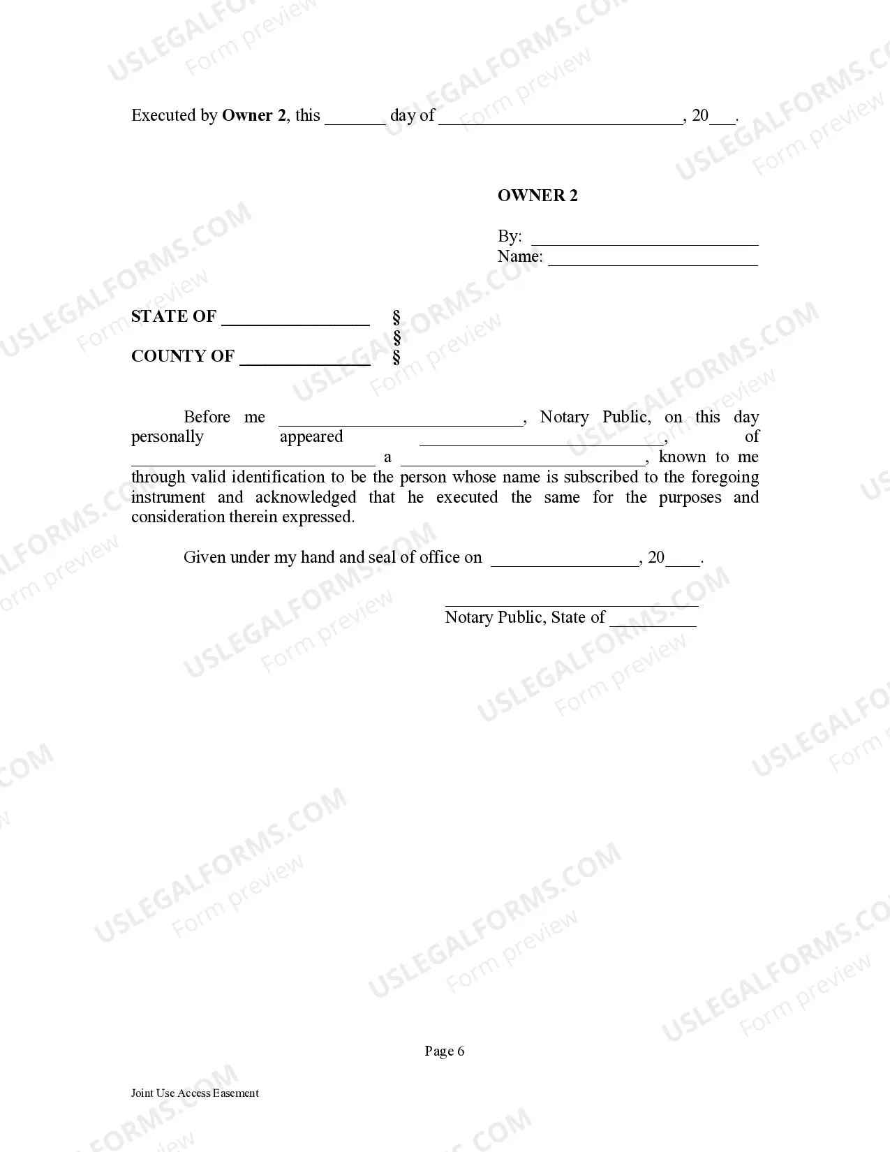 Preview Joint Access Easement