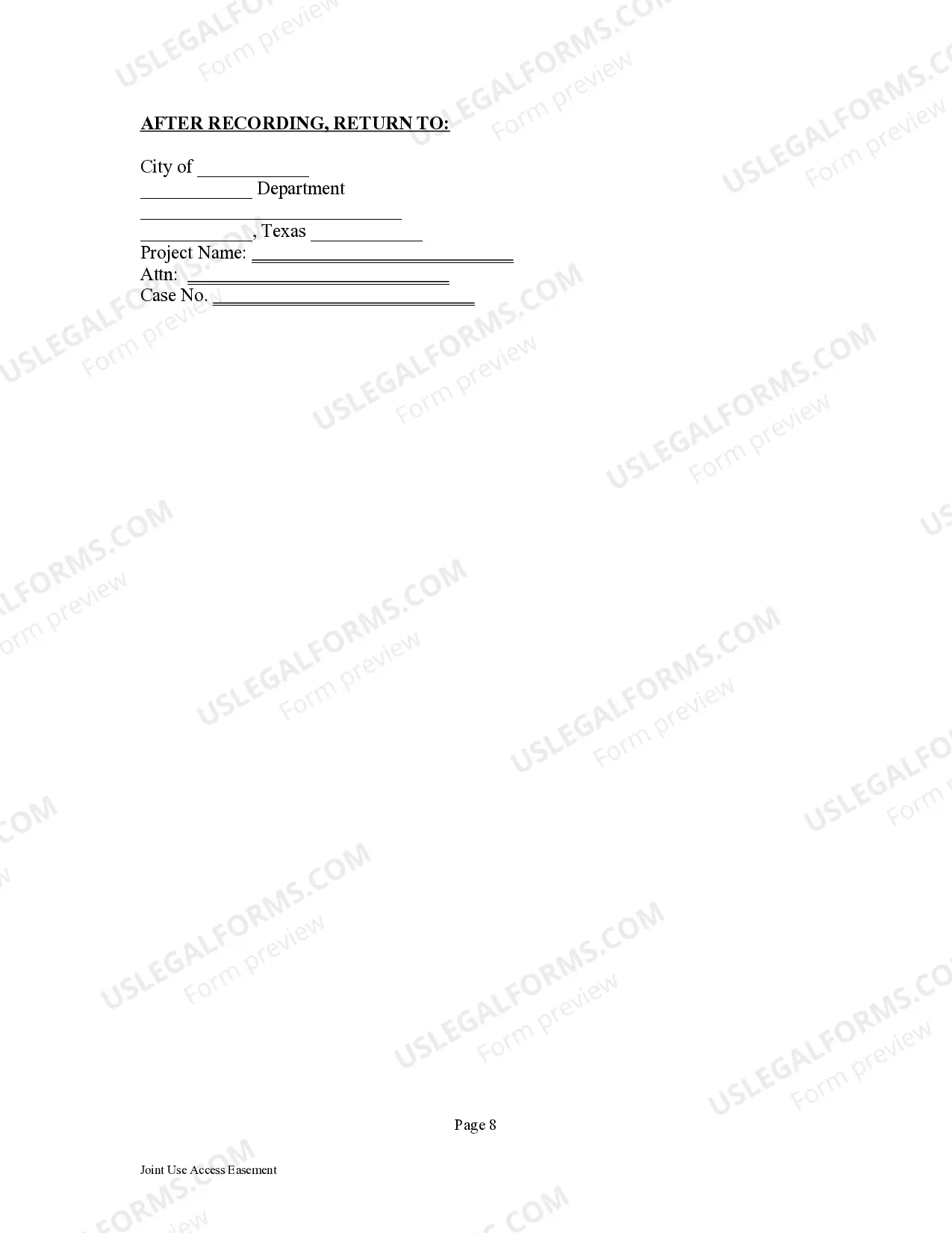 Preview Joint Access Easement