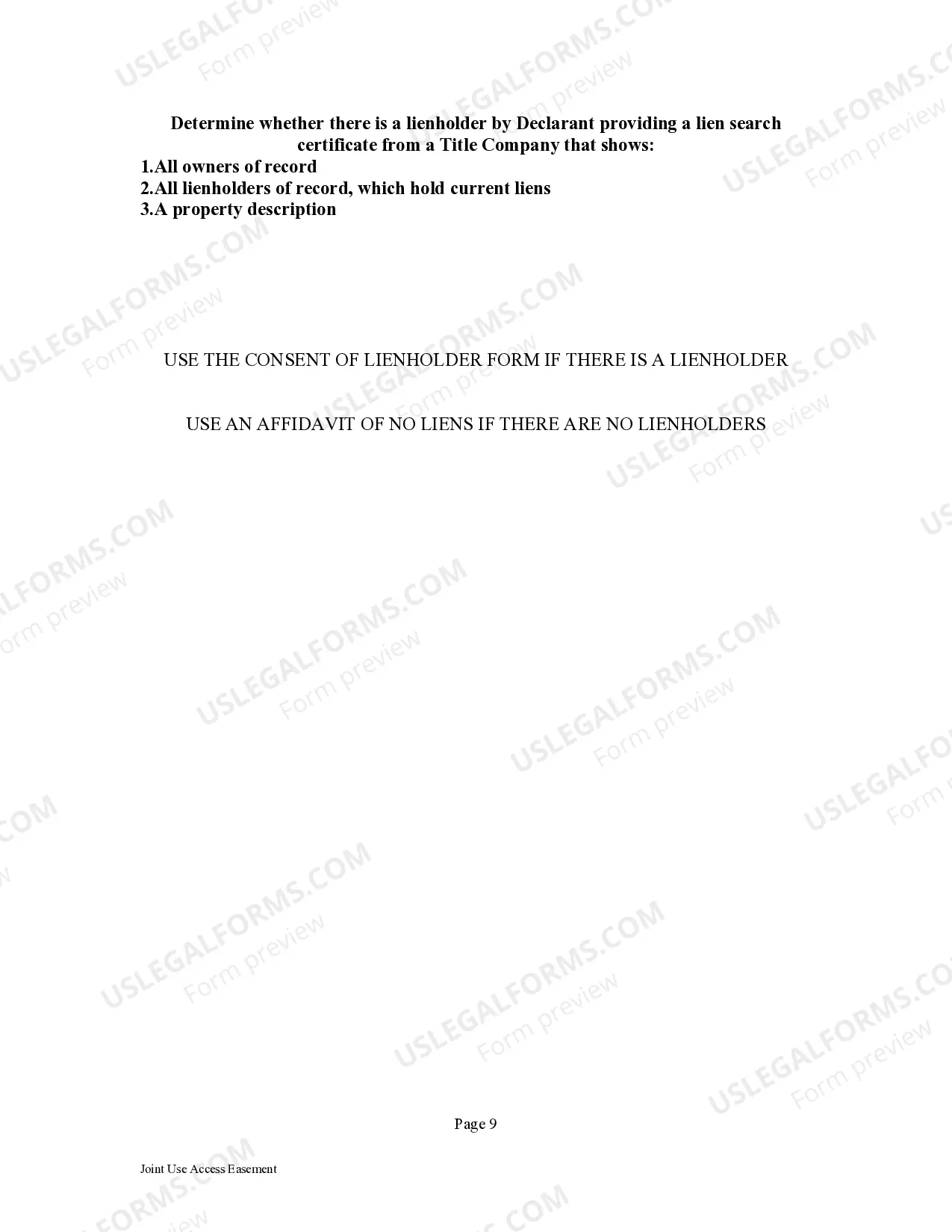 Preview Joint Access Easement