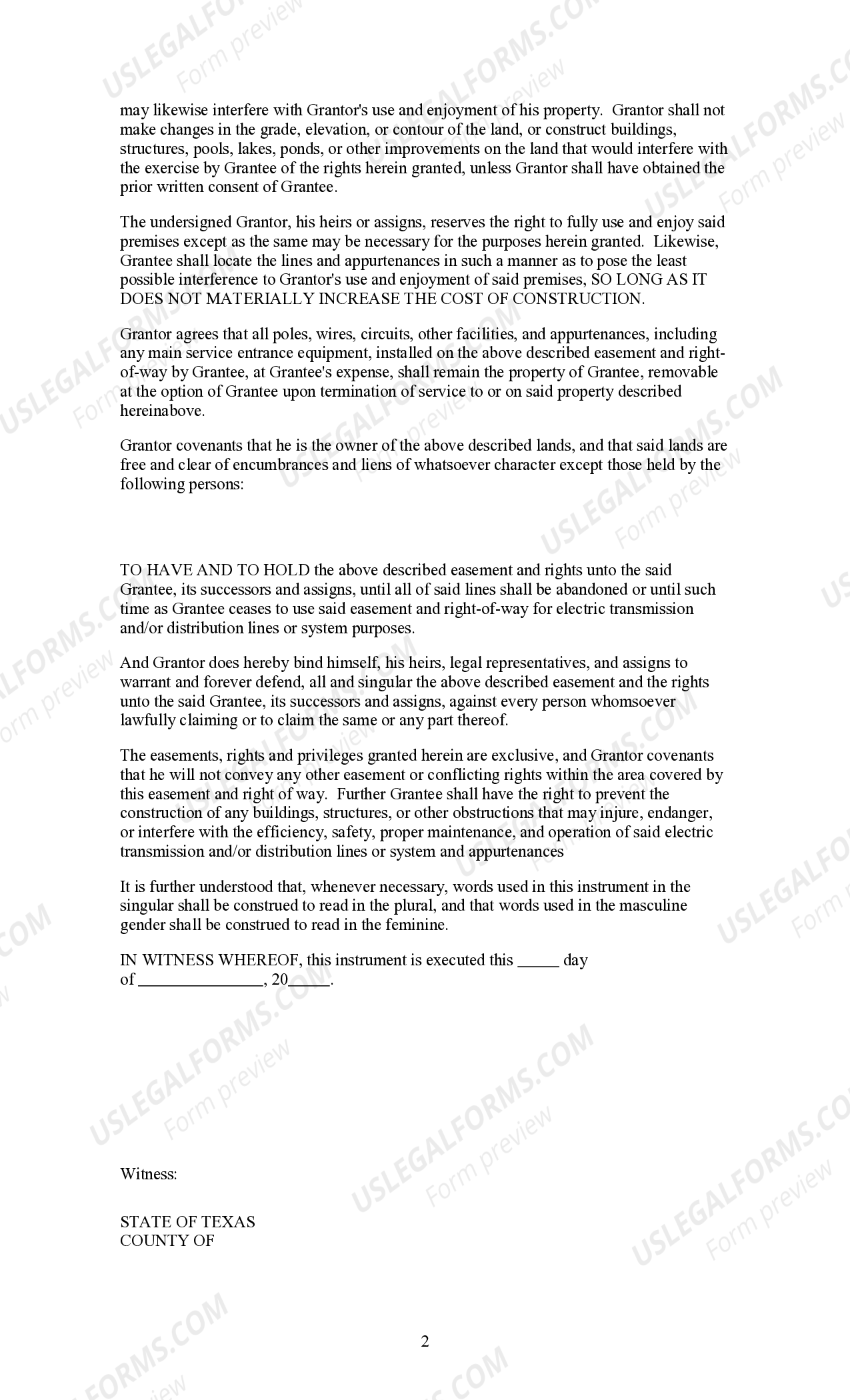 Right Of Way Easements In Texas US Legal Forms