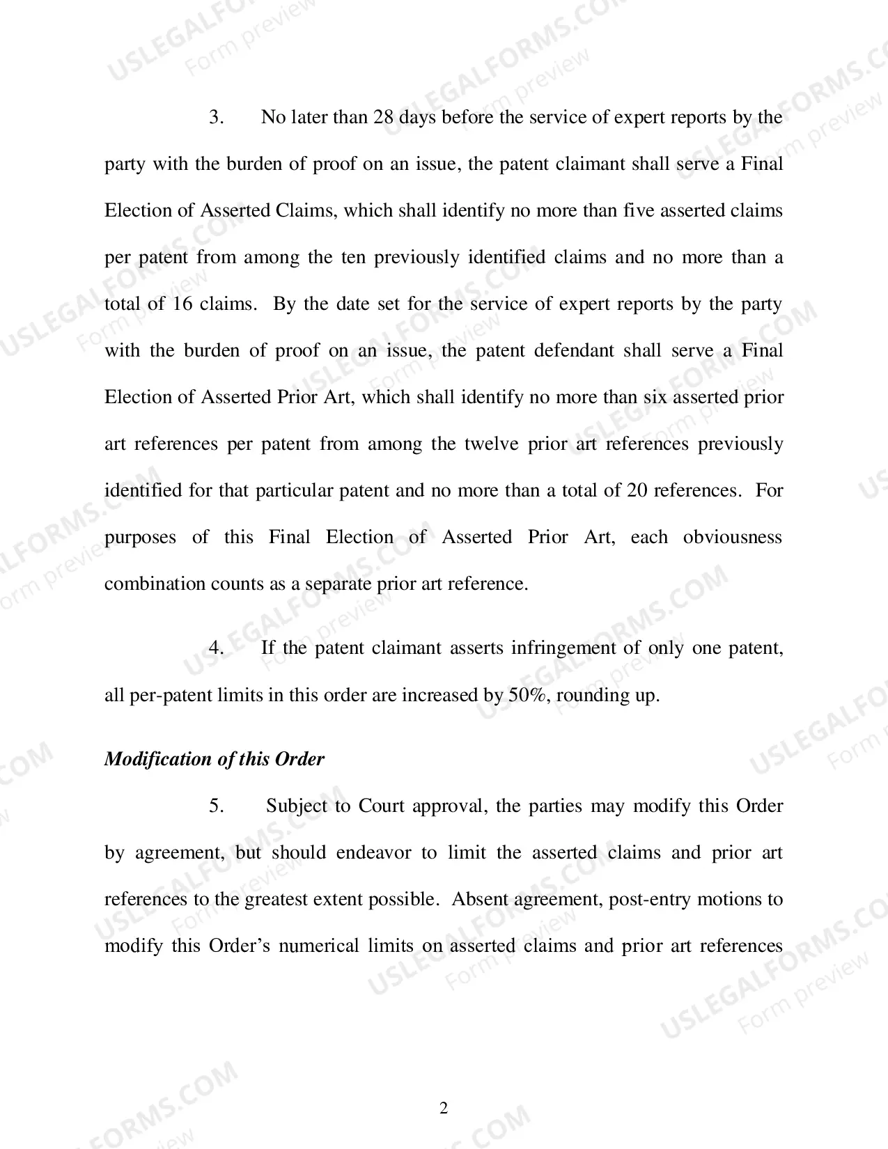 Preview Model Order Focusing Patent Claims and Prior Art to Reduce Costs