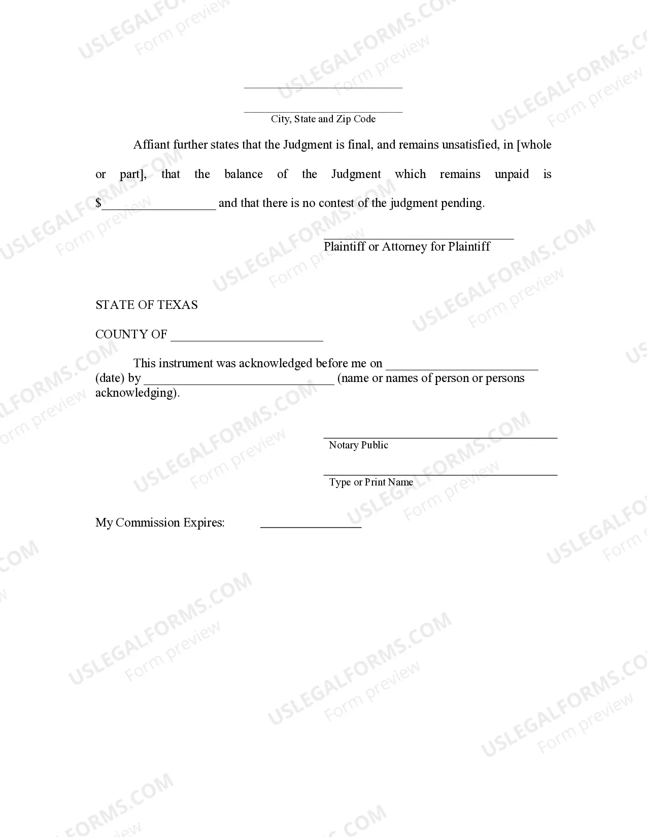 Preview Texas Foreign Judgment Enrollment