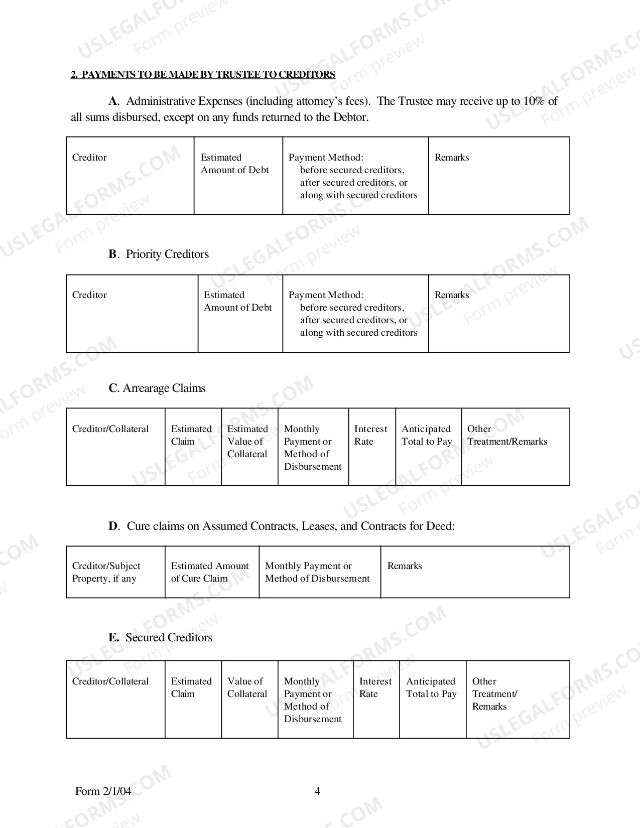 Preview Debtor(s) Chapter 13 Plan (El Paso and Waco)