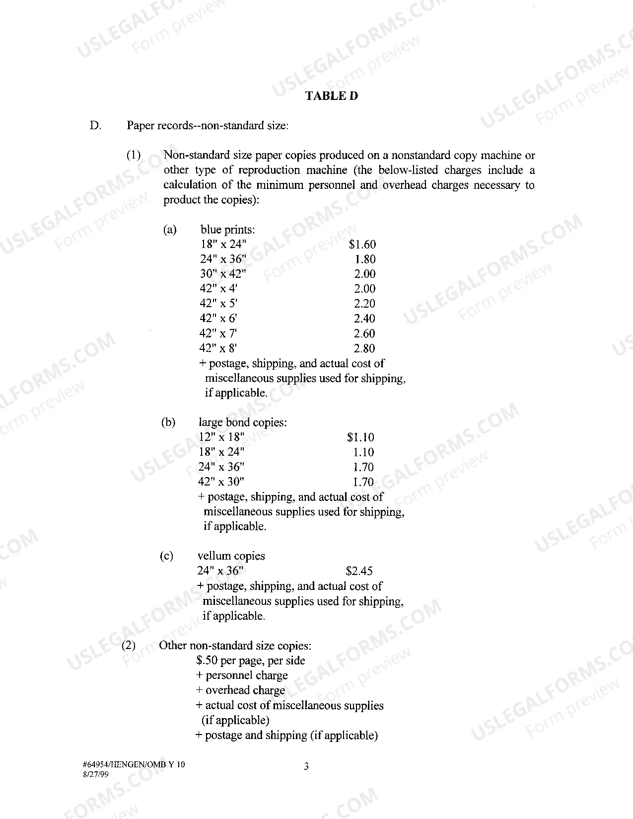 Preview Charges for Records Requests