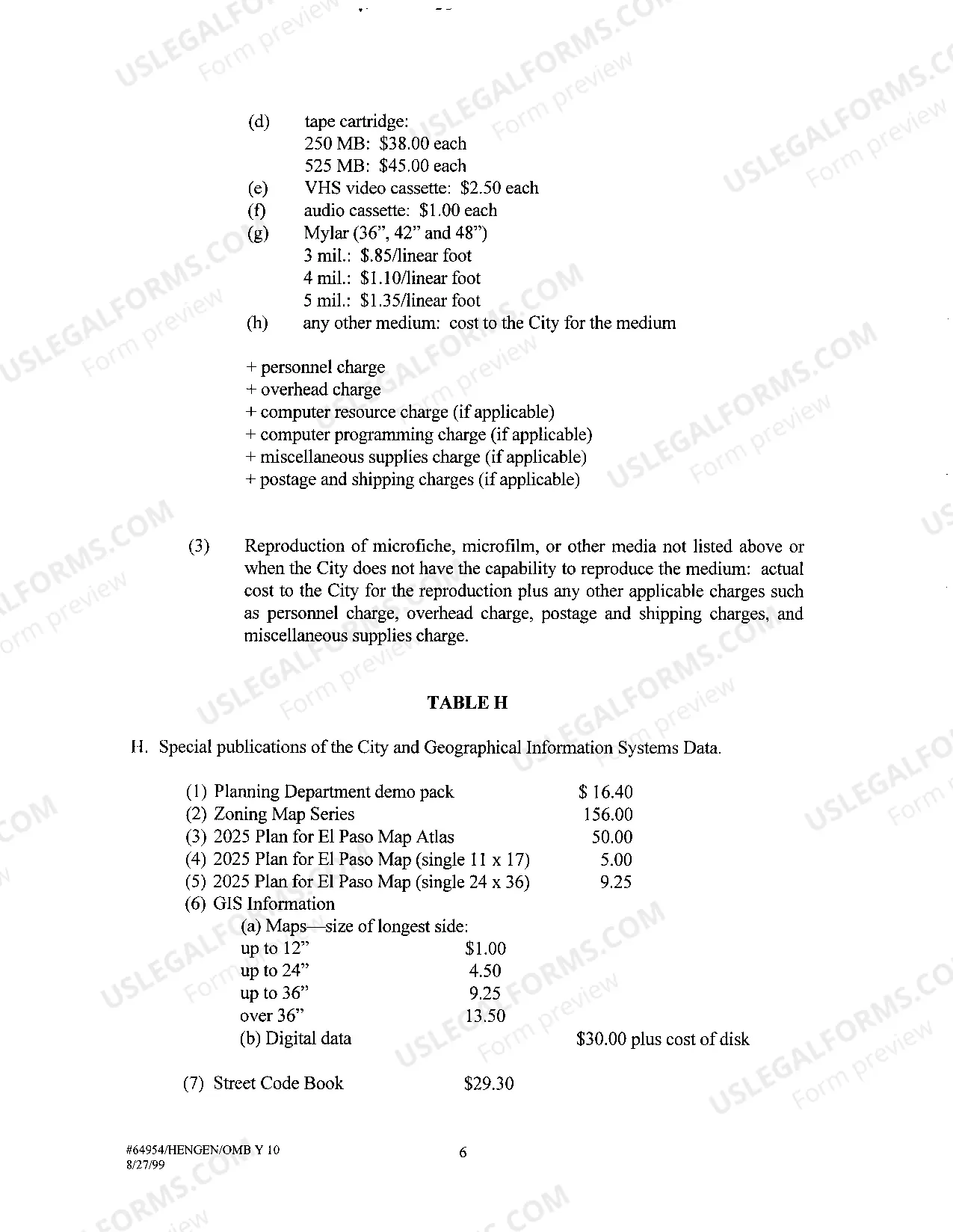 Preview Charges for Records Requests