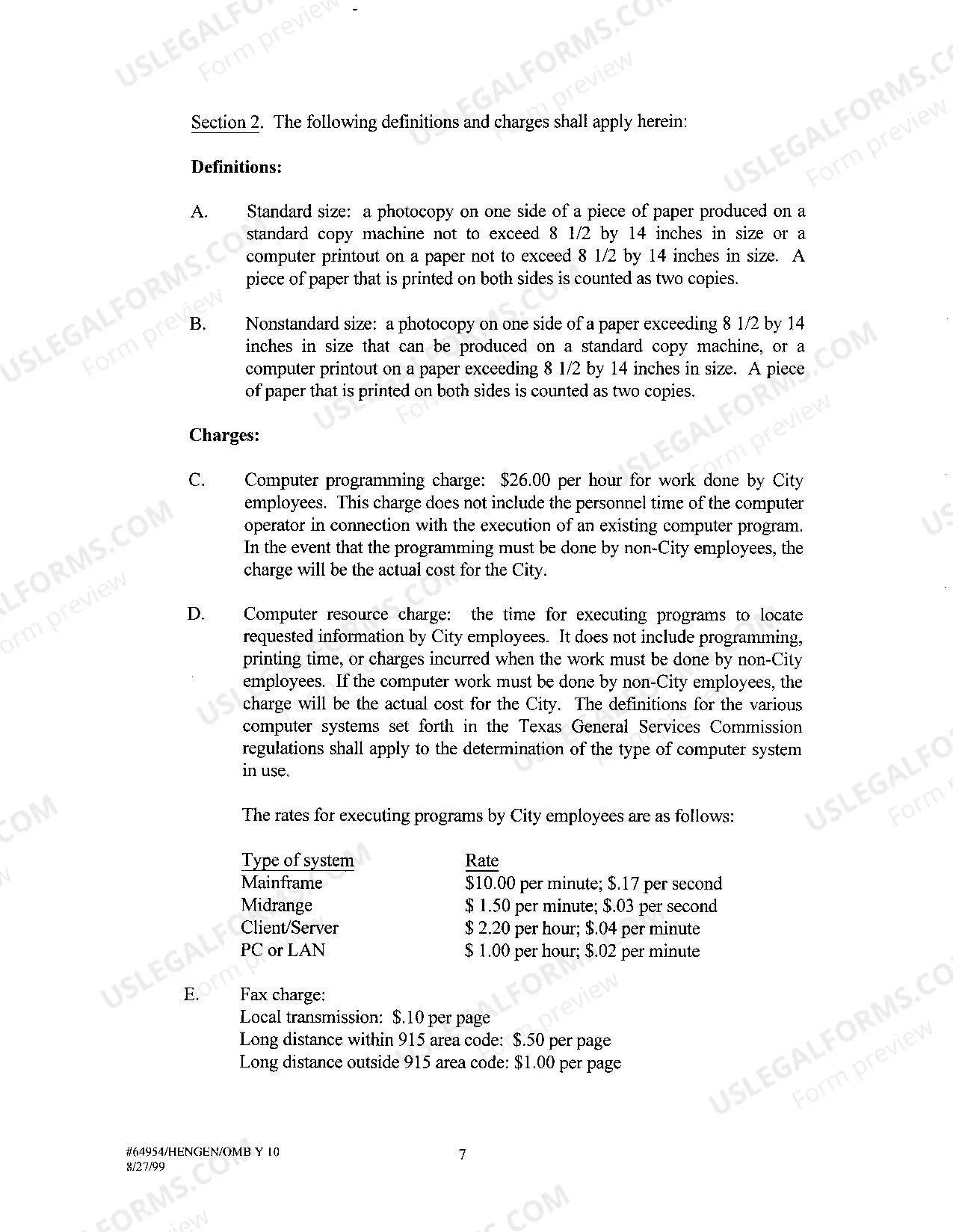Preview Charges for Records Requests