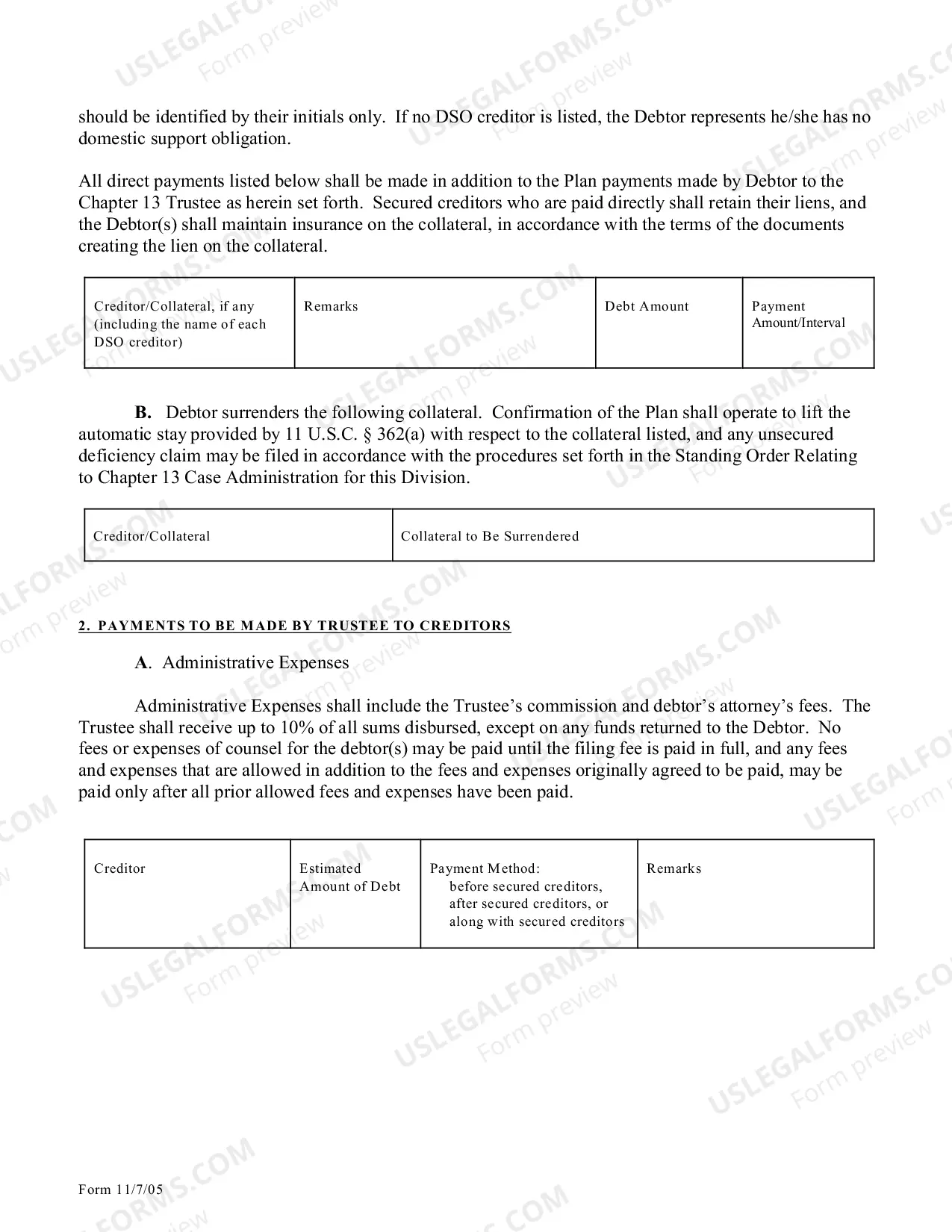 Preview Chapter 13 Plan Form - Waco Division (Effective for cases filed prior to November 1, 2017)