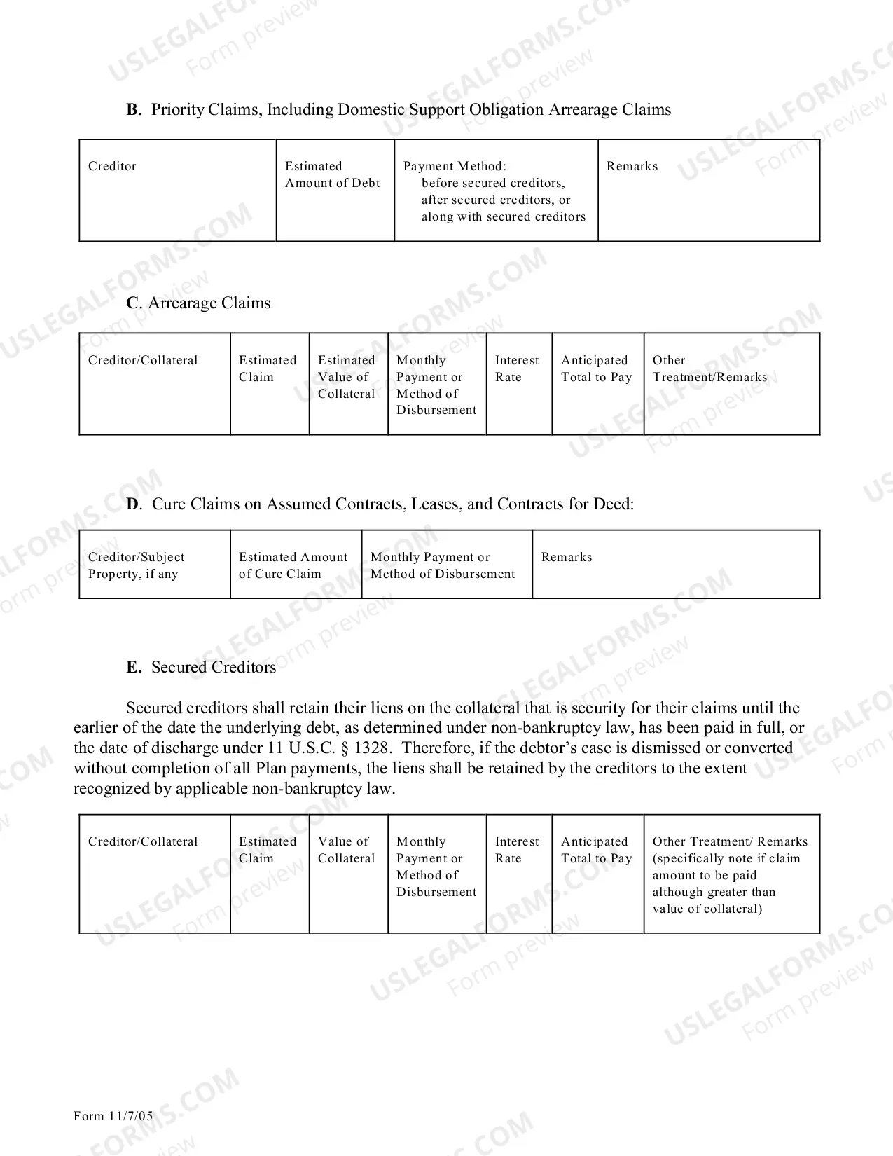Preview Chapter 13 Plan Form - Waco Division (Effective for cases filed prior to November 1, 2017)