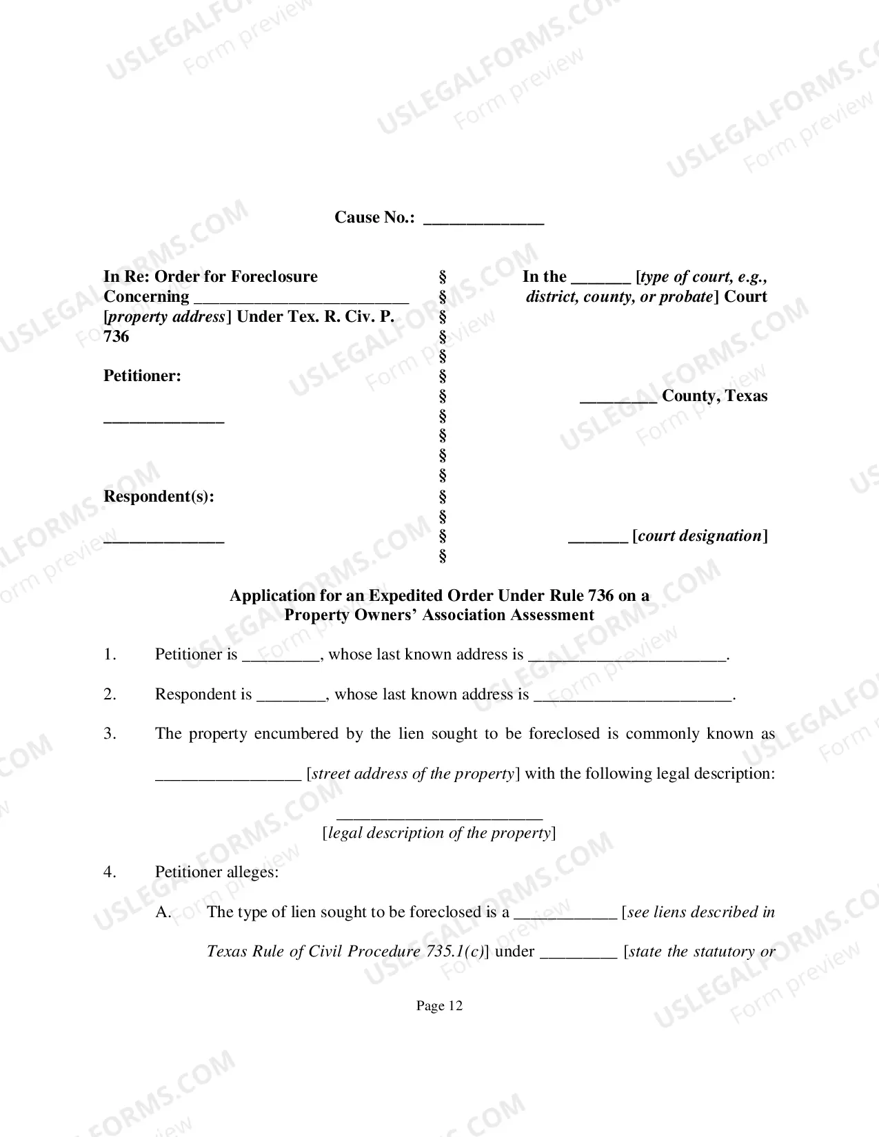 Preview Expedited Foreclosure Forms