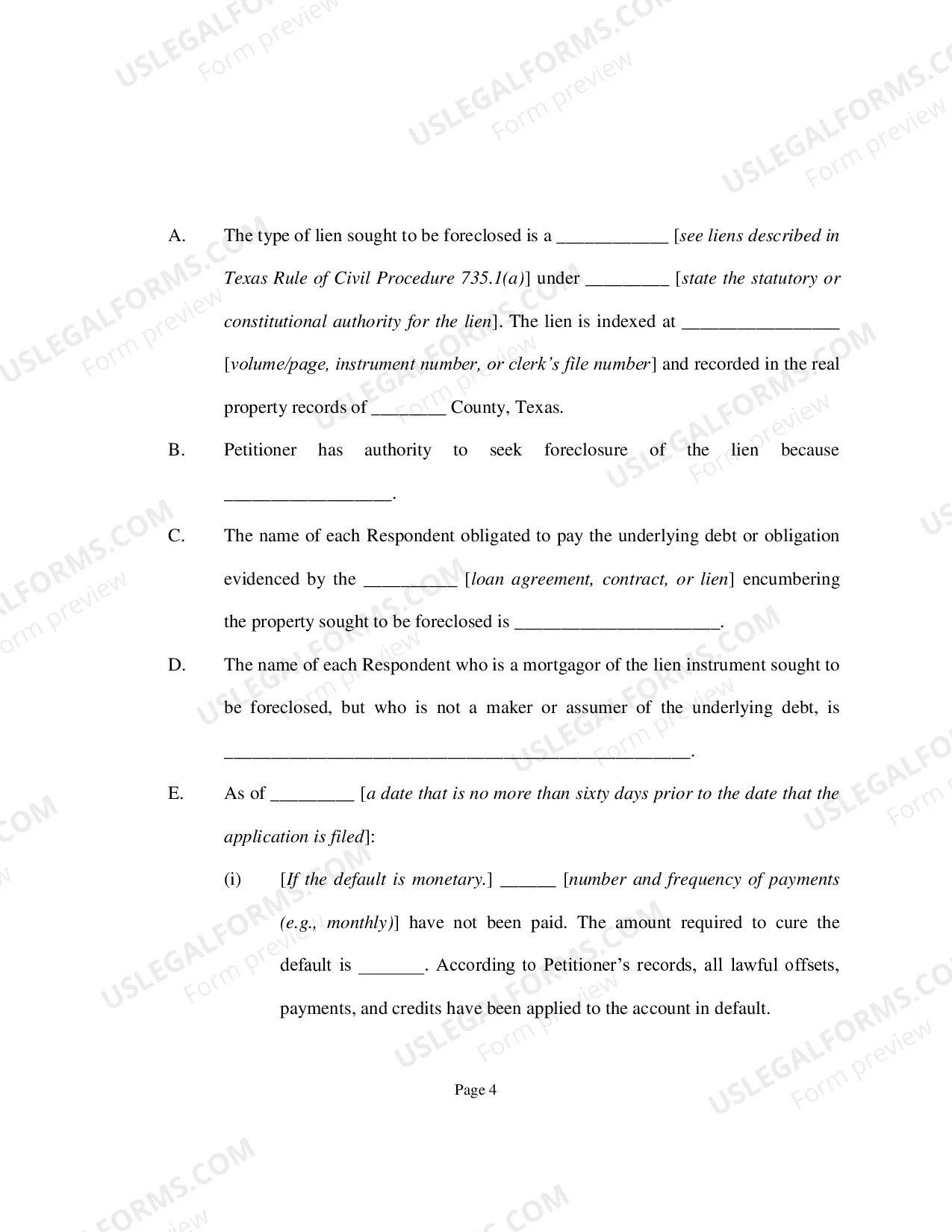 Preview Expedited Foreclosure Forms
