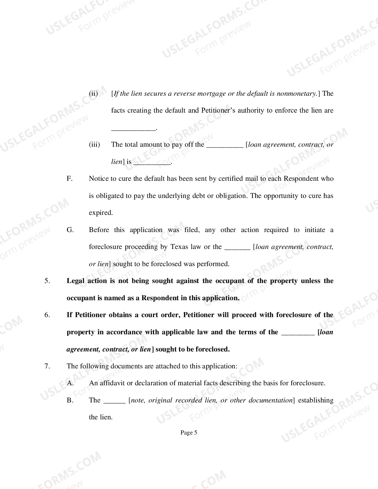 Preview Expedited Foreclosure Forms