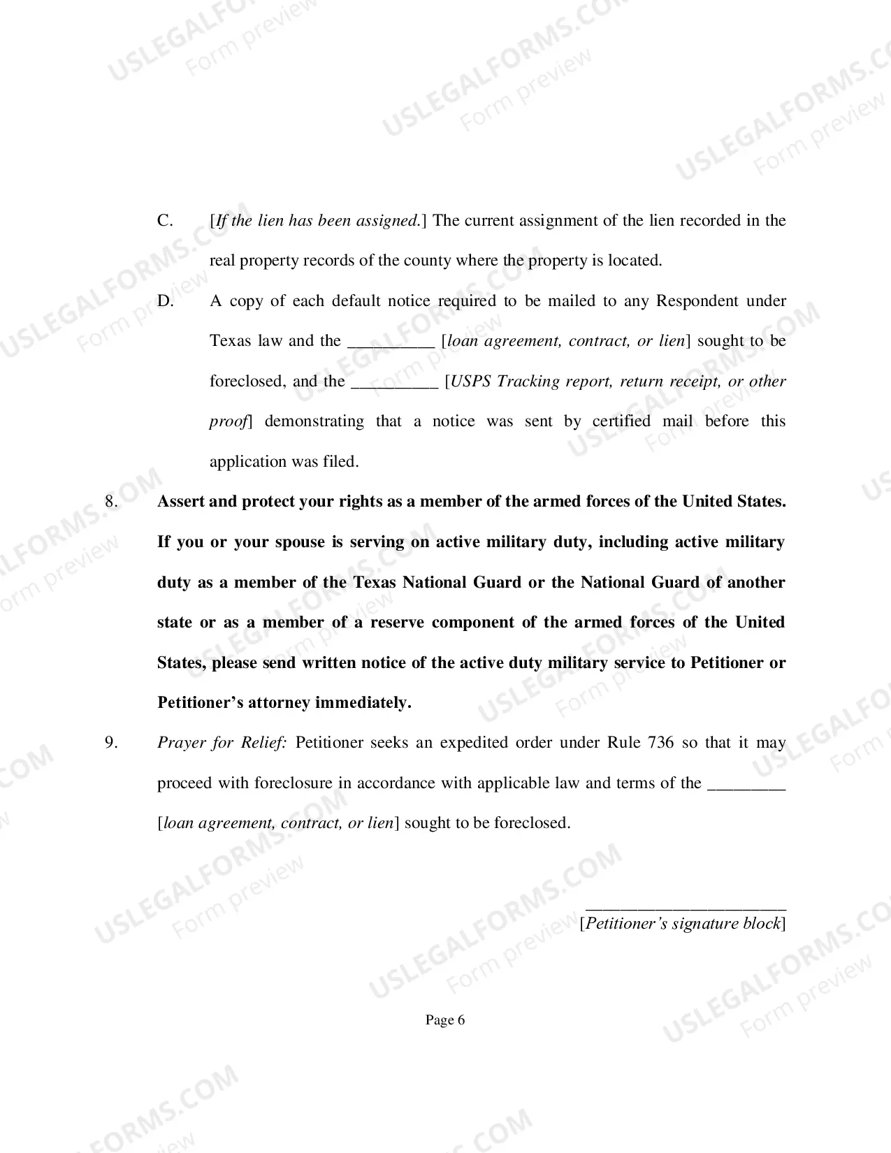 Preview Expedited Foreclosure Forms