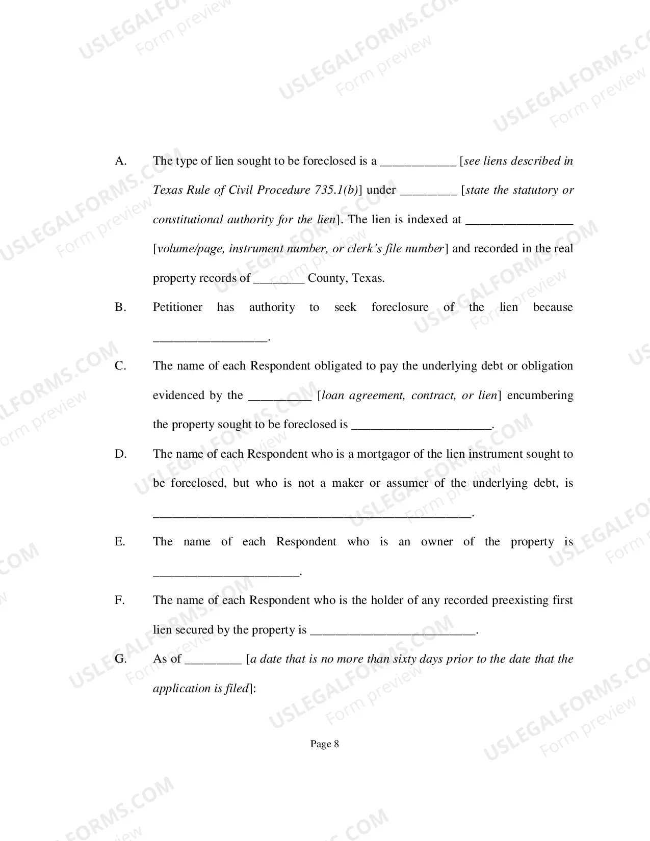 Preview Expedited Foreclosure Forms