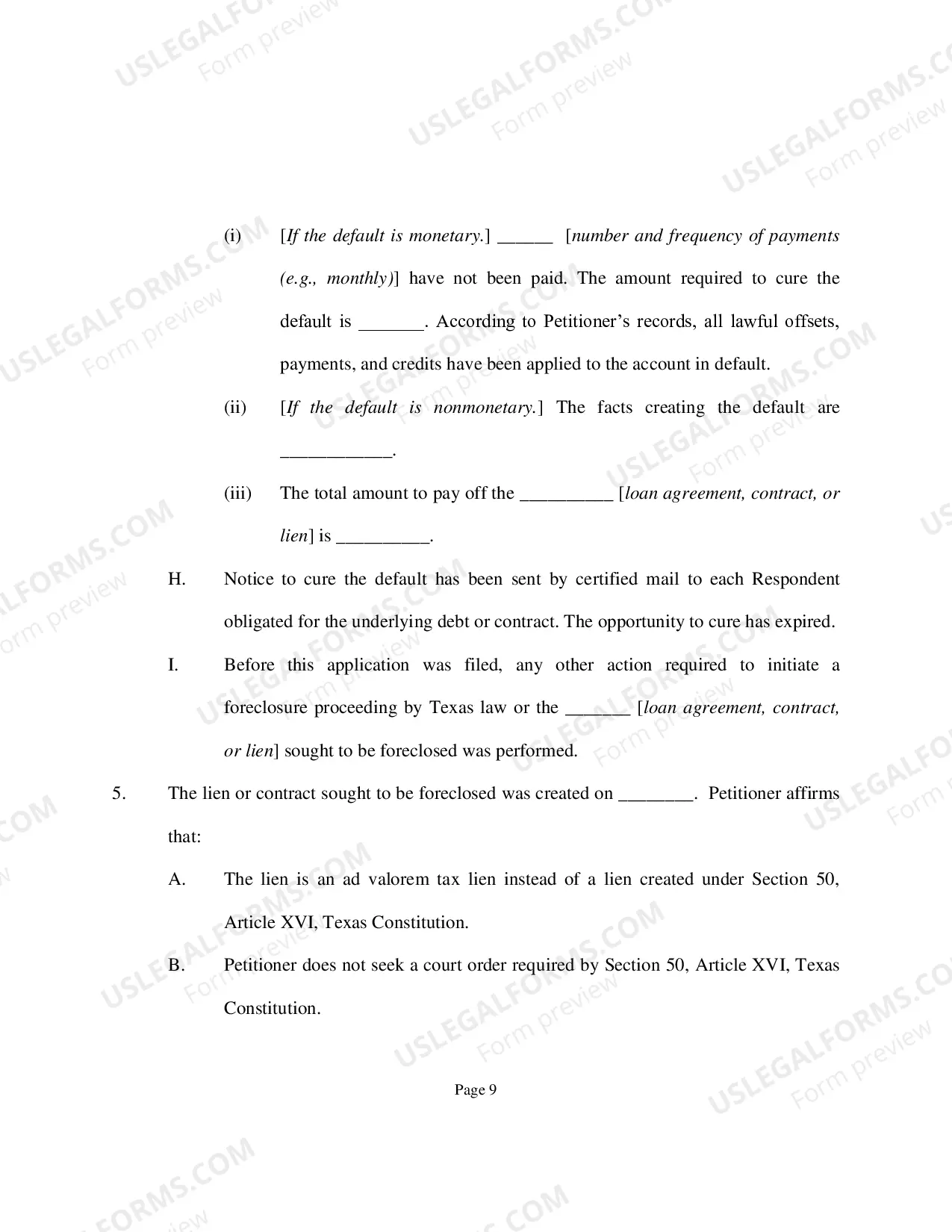 Preview Expedited Foreclosure Forms