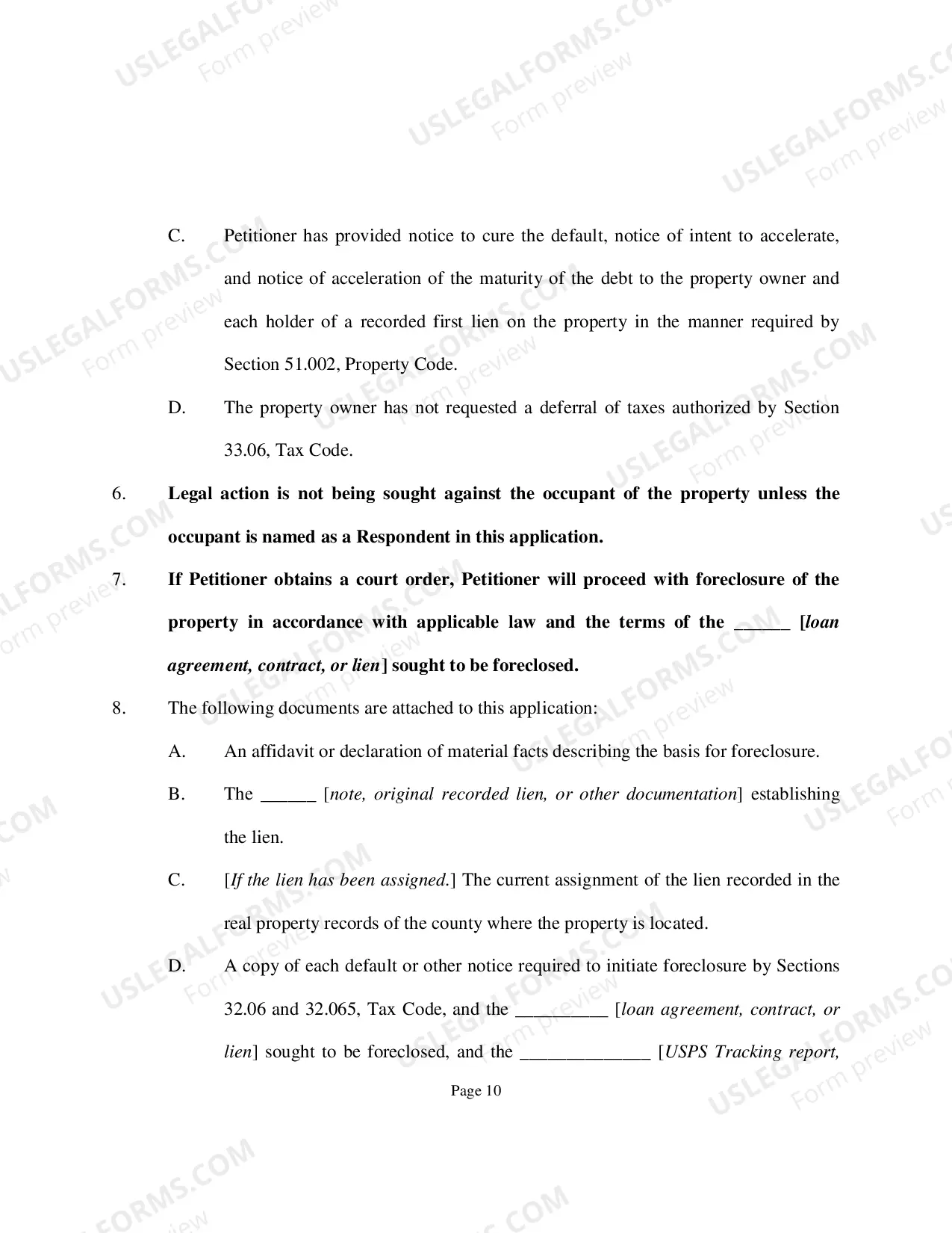 Preview Expedited Foreclosure Forms