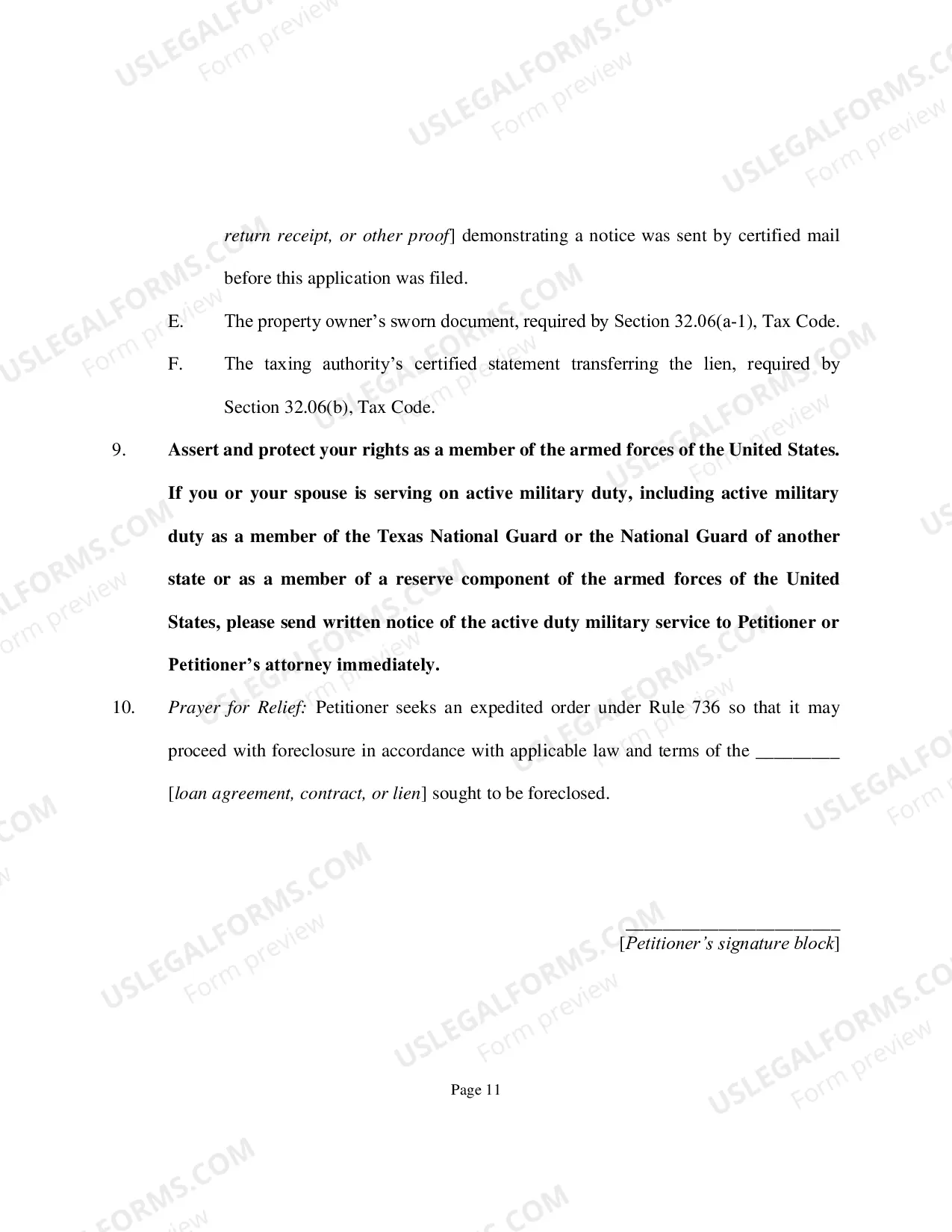 Preview Expedited Foreclosure Forms