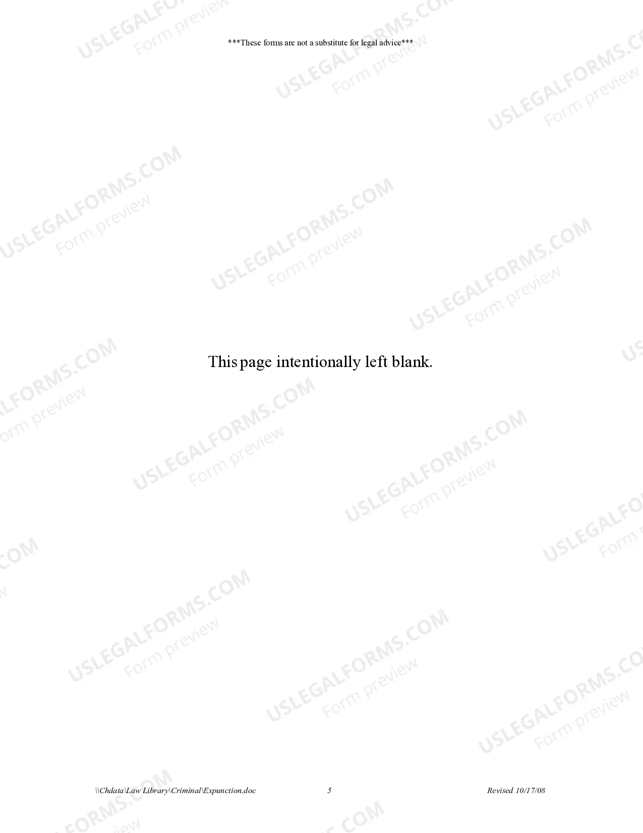 Preview Texas Expungement Package (Collins County only)