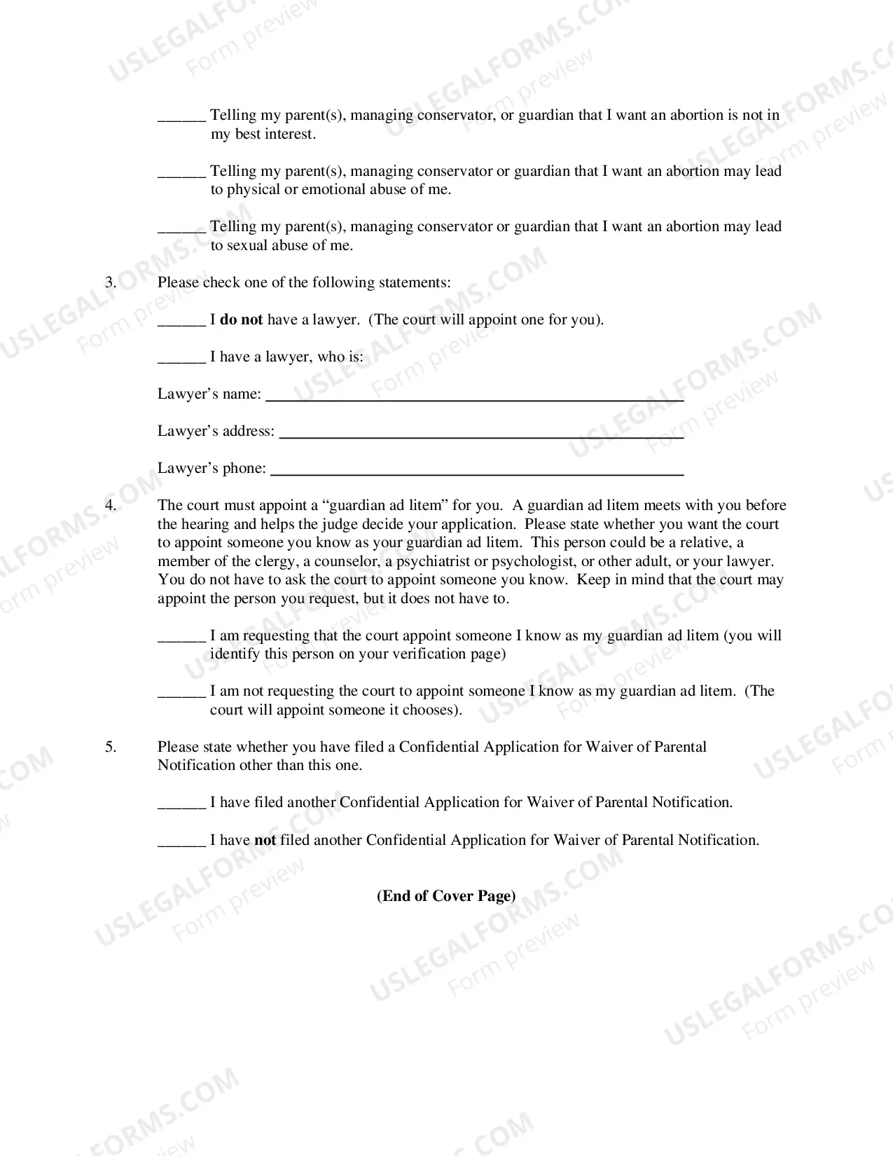 Preview Parental Notification Forms