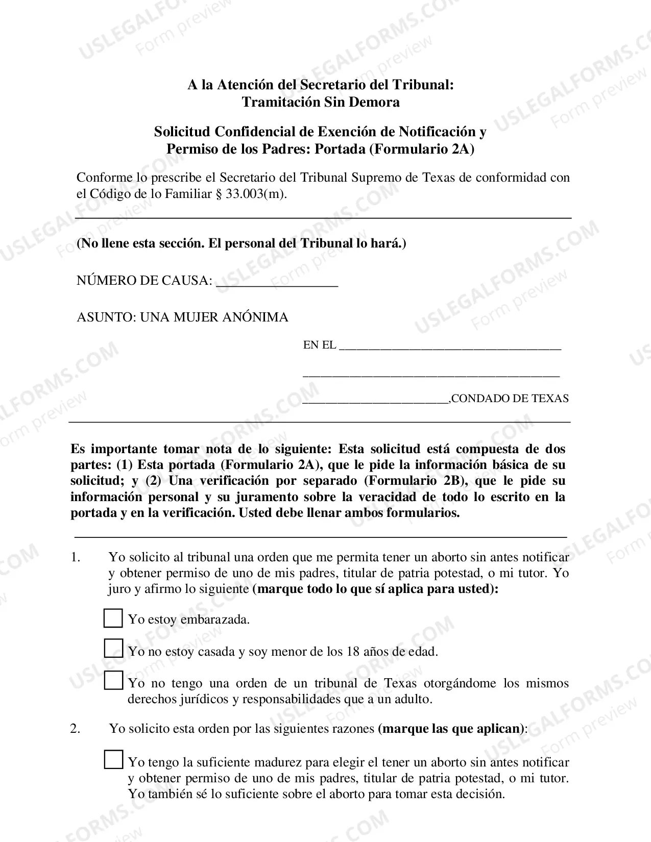 Preview Parental Notification Forms -Spanish