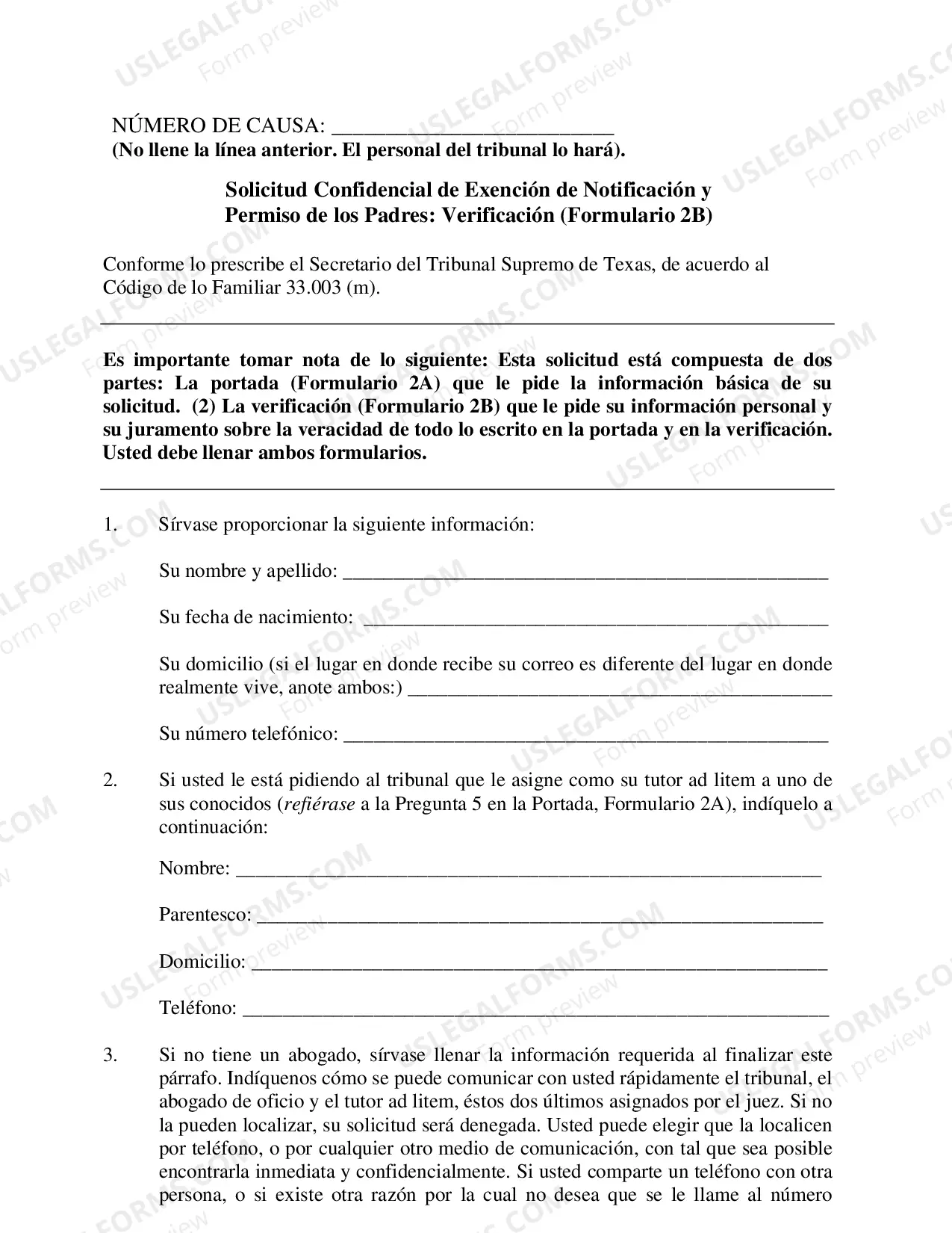 Preview Parental Notification Forms -Spanish