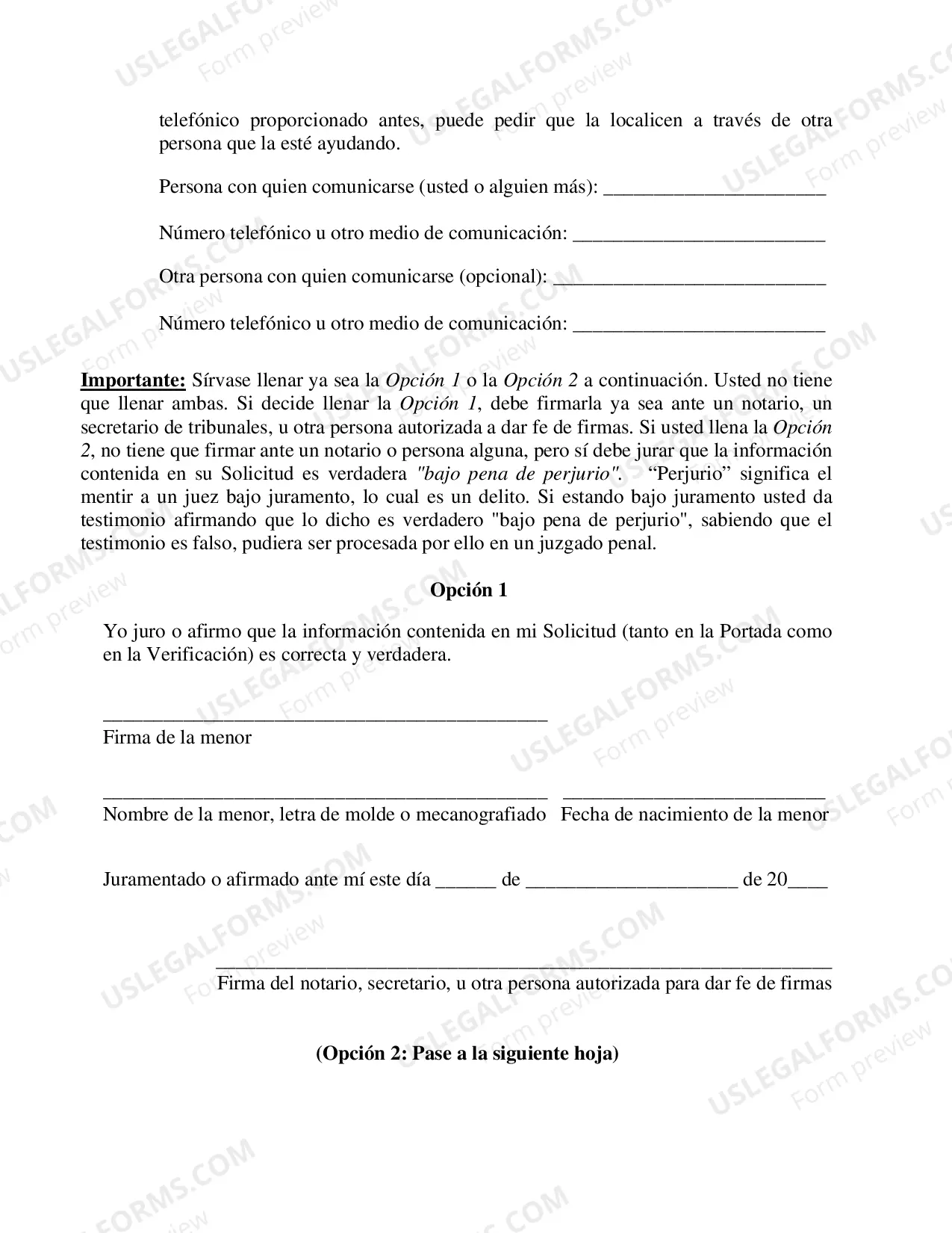Preview Parental Notification Forms -Spanish