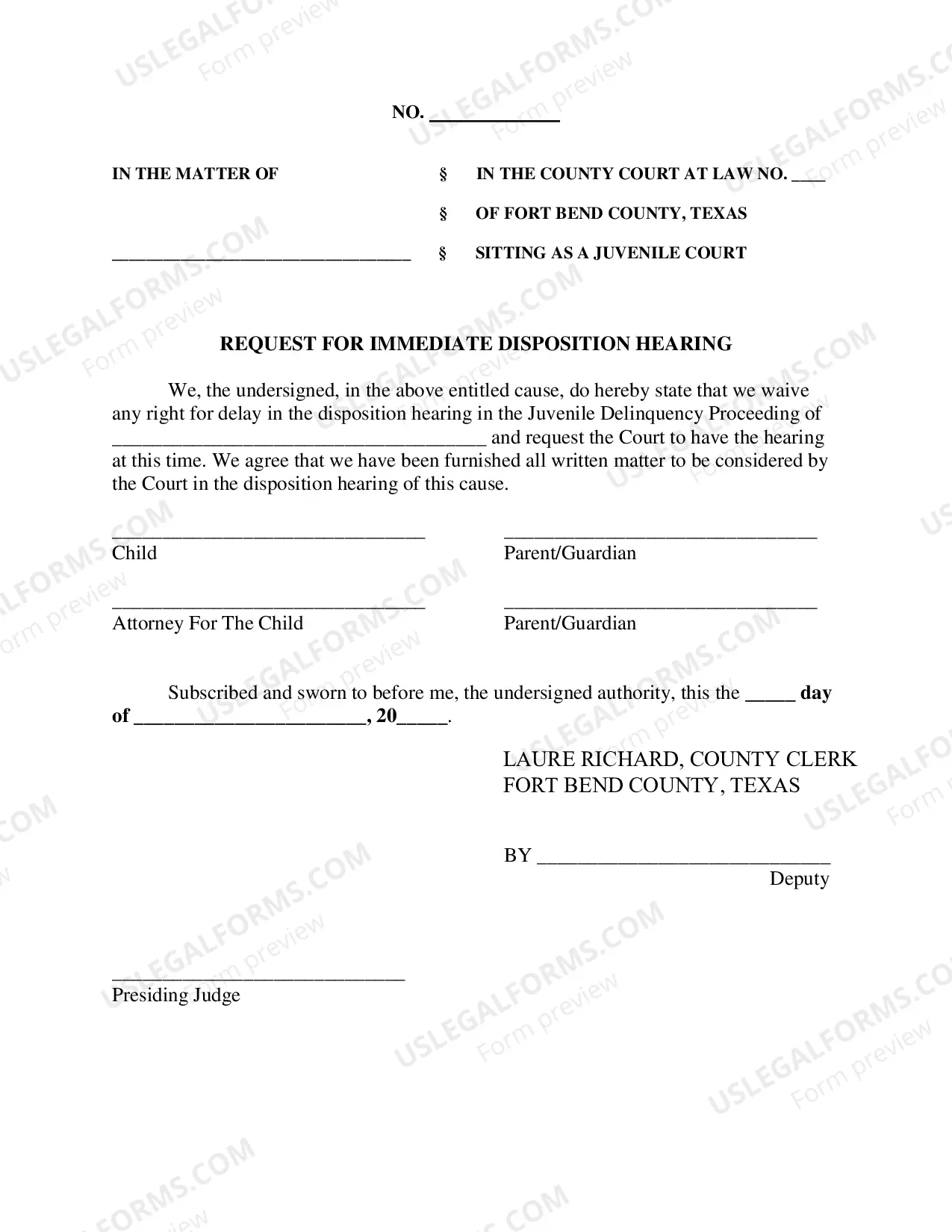 Preview Stipulations And Waivers