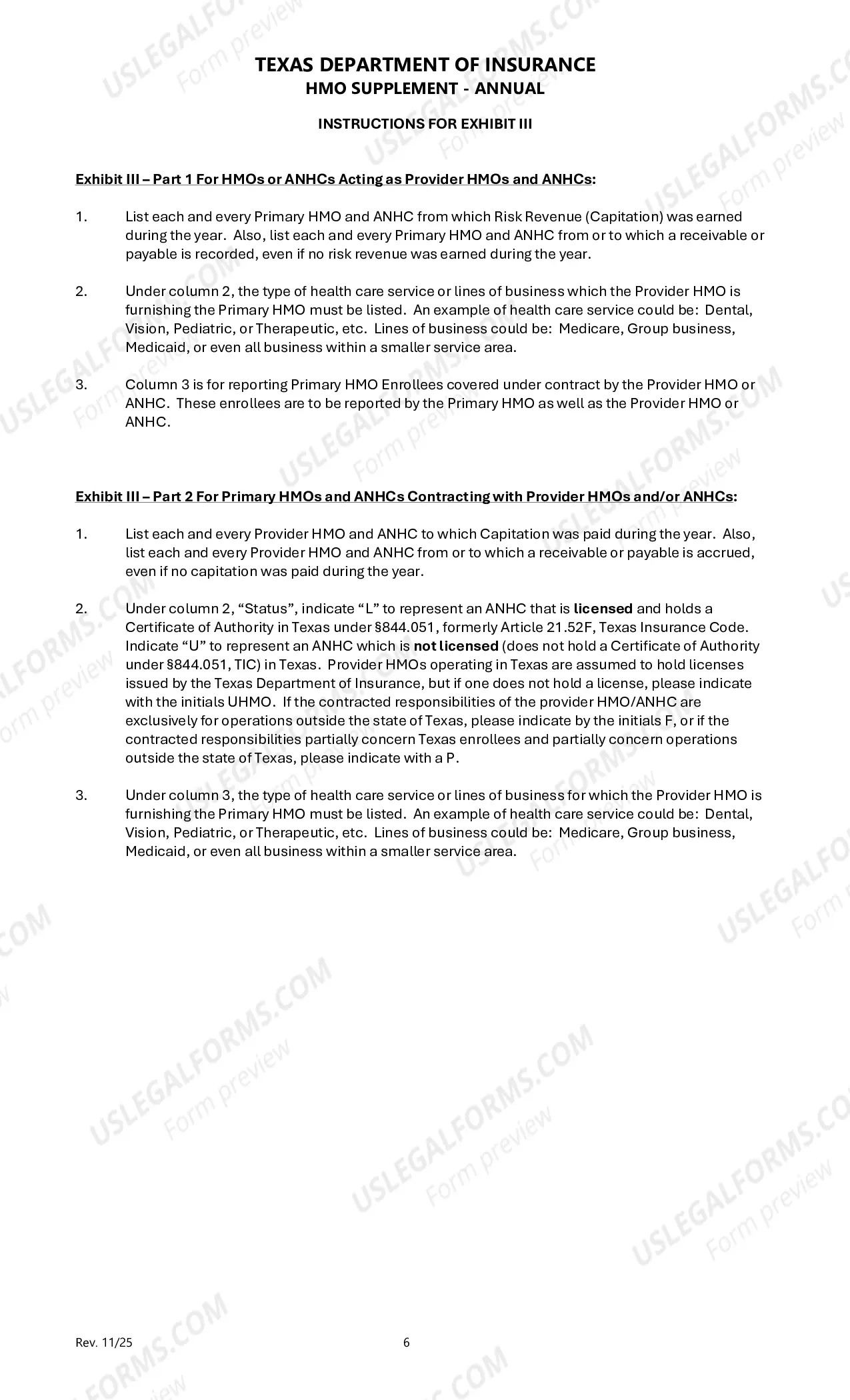 Preview HMO Supplement - Annual Information