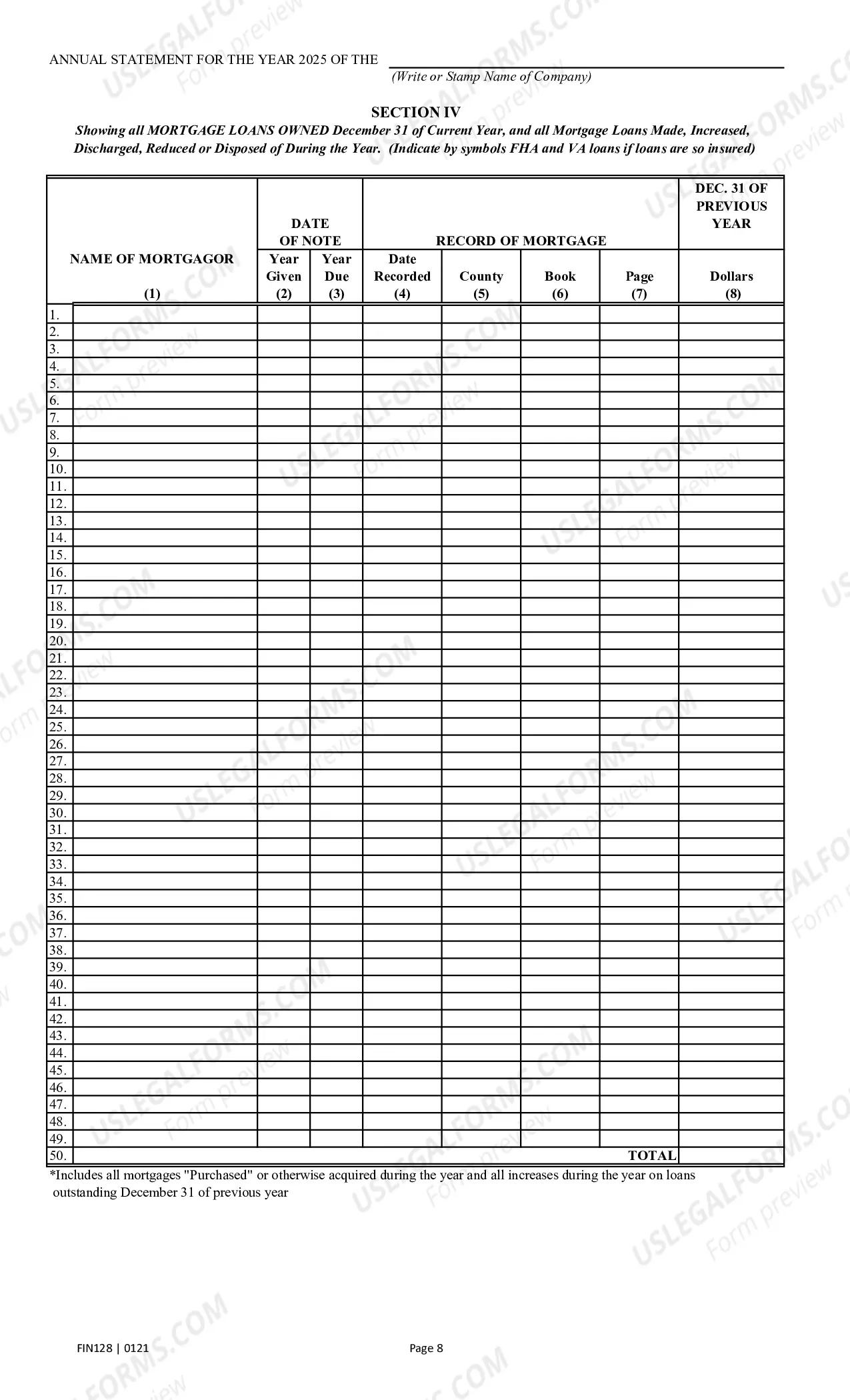 Preview Annual Statement Blank - Farm Mutual Companies