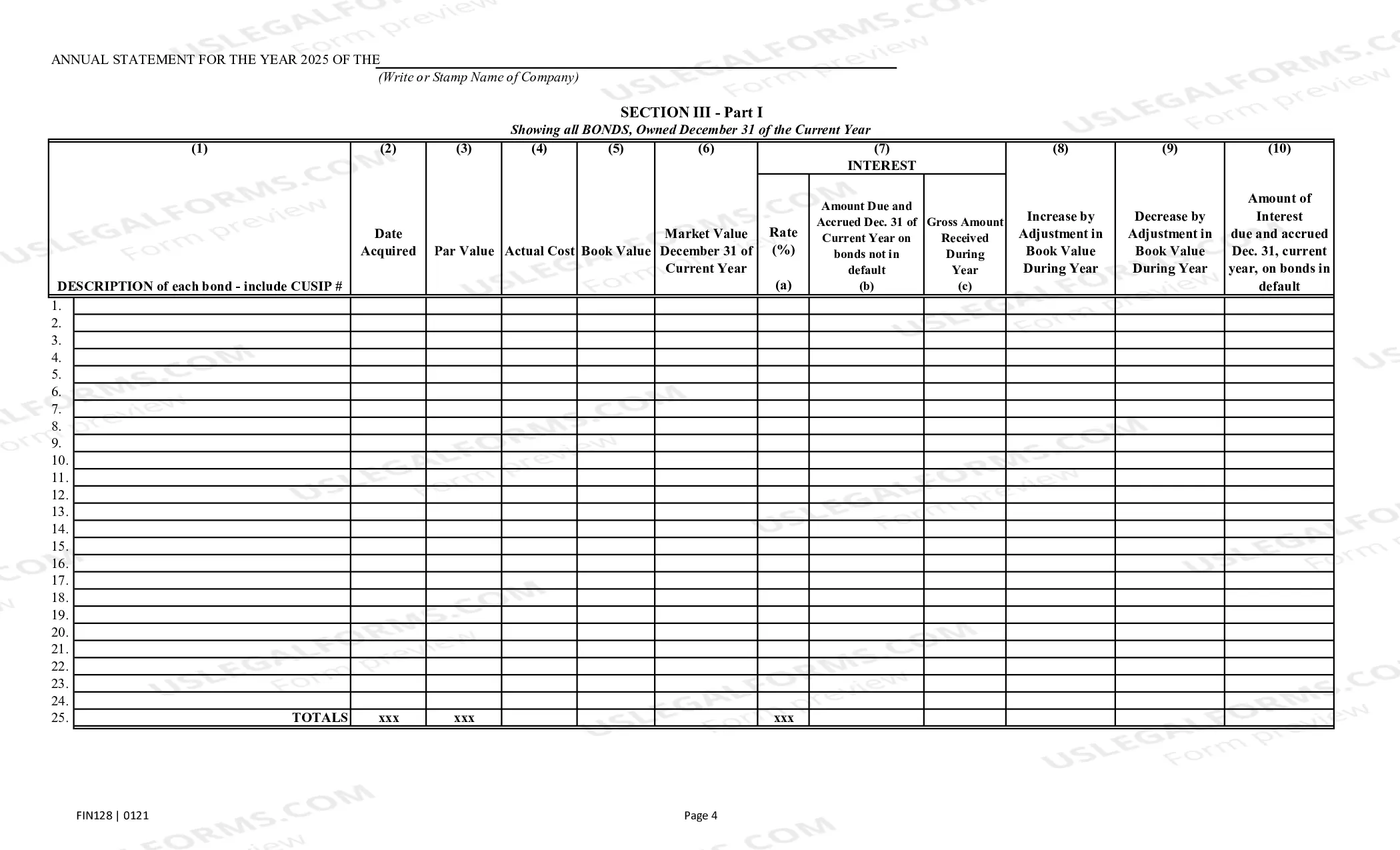 Preview Annual Statement Blank - Farm Mutual Companies