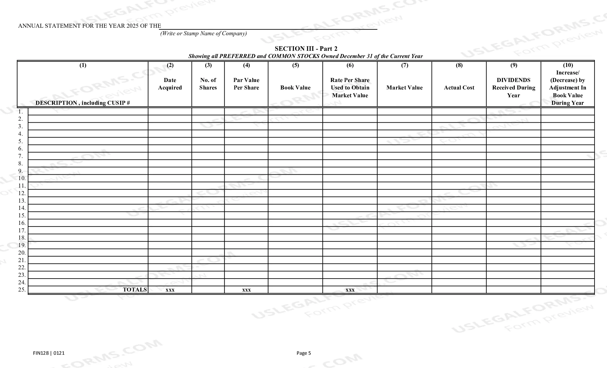Preview Annual Statement Blank - Farm Mutual Companies