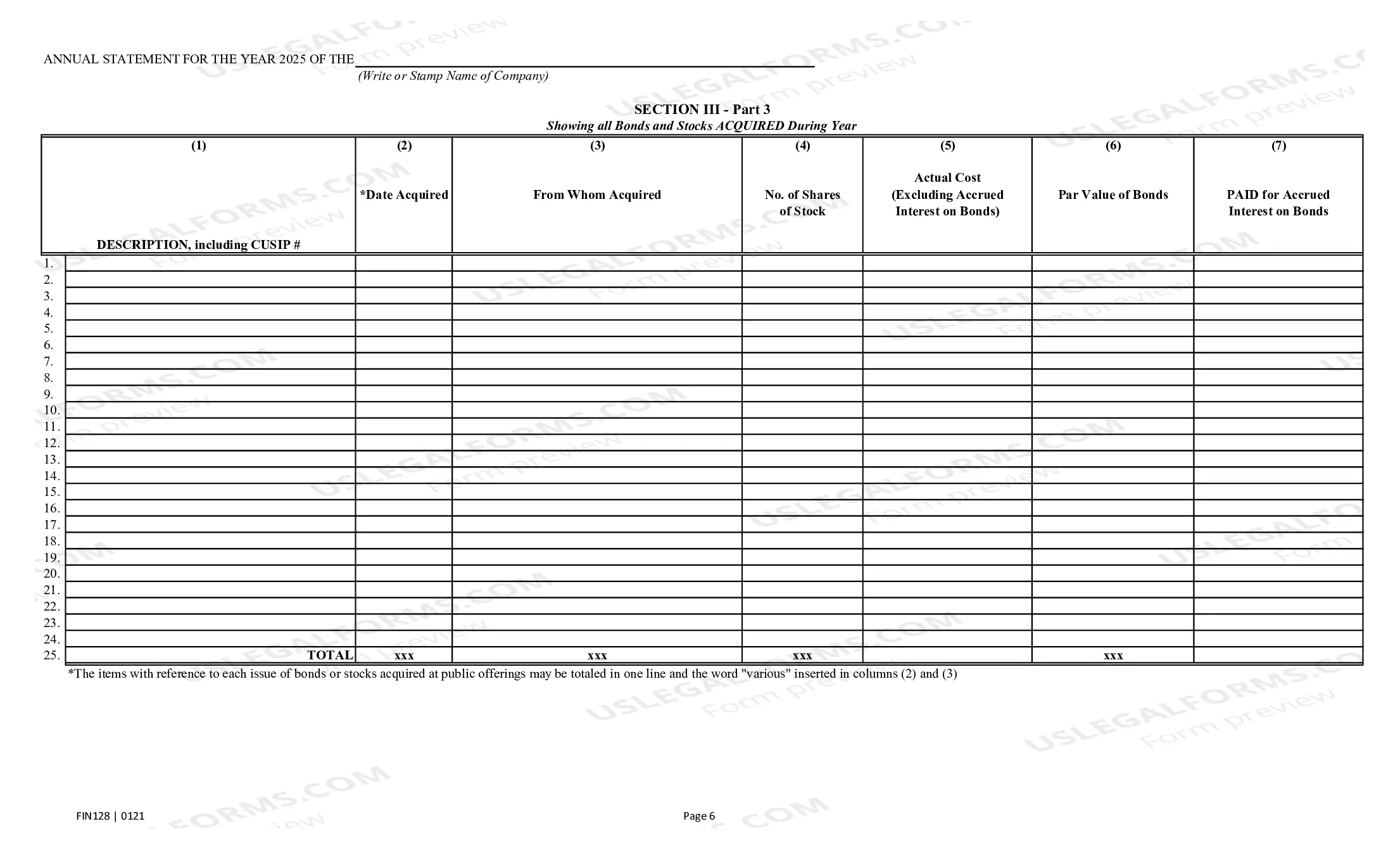 Preview Annual Statement Blank - Farm Mutual Companies