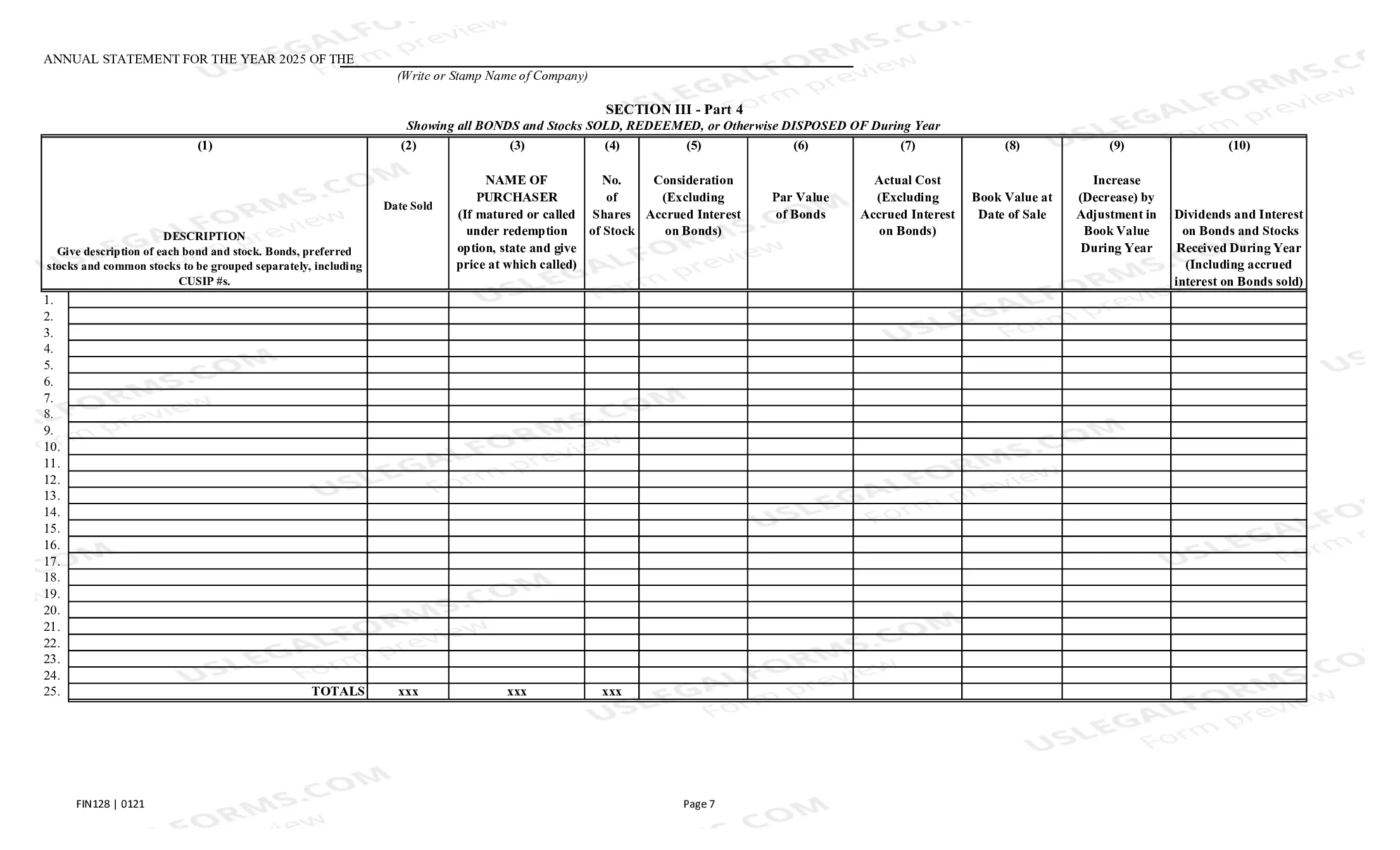 Preview Annual Statement Blank - Farm Mutual Companies