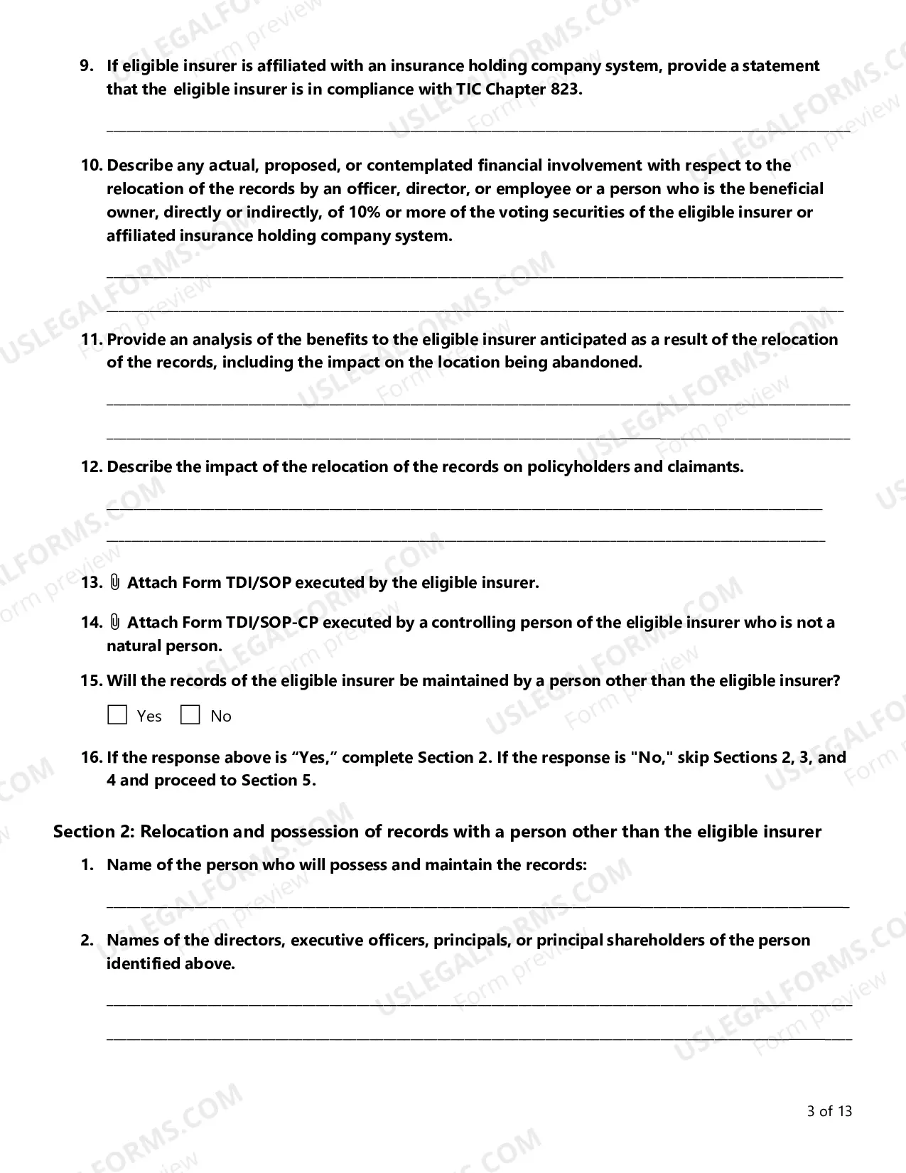 Preview Guidelines and Application for Approval to Maintain Books and Records Outside of Texas