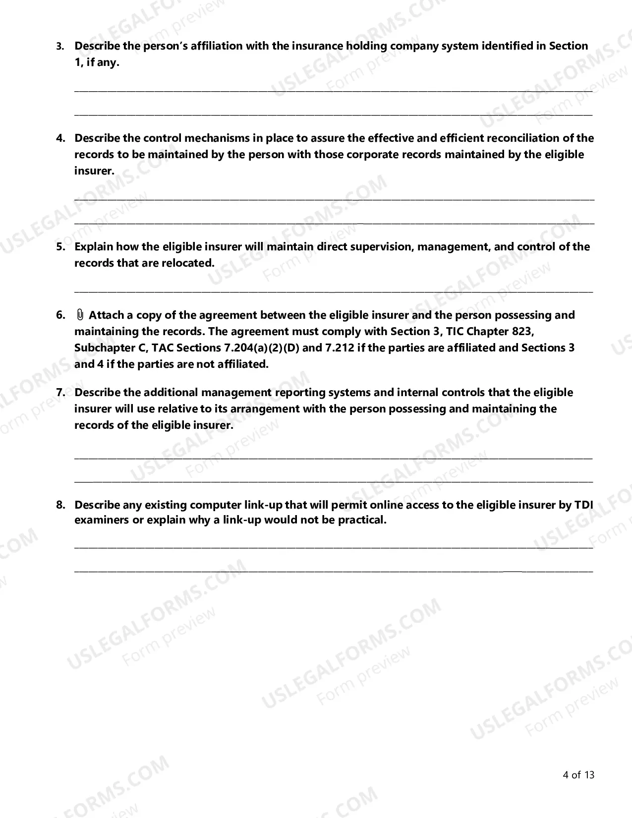 Preview Guidelines and Application for Approval to Maintain Books and Records Outside of Texas