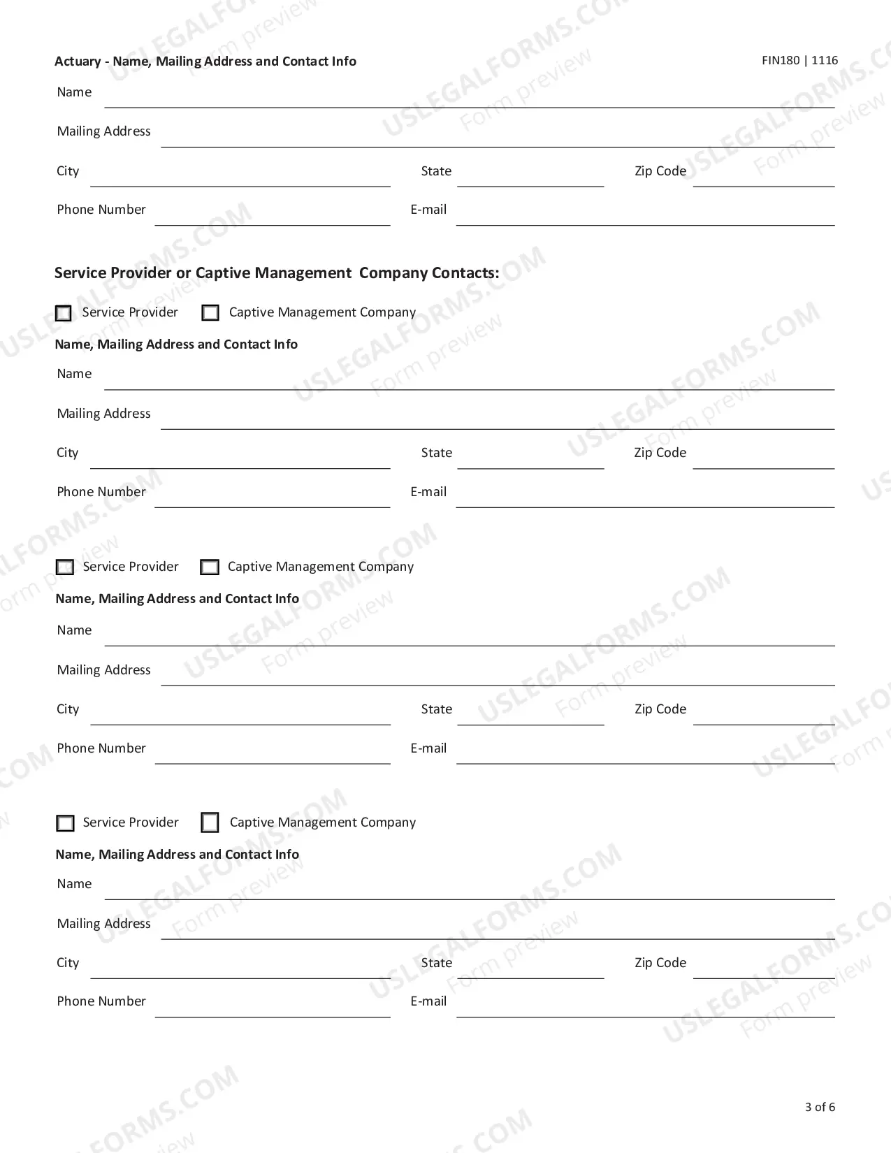 Preview Certificate of Authority Application for a Captive Insurance Company