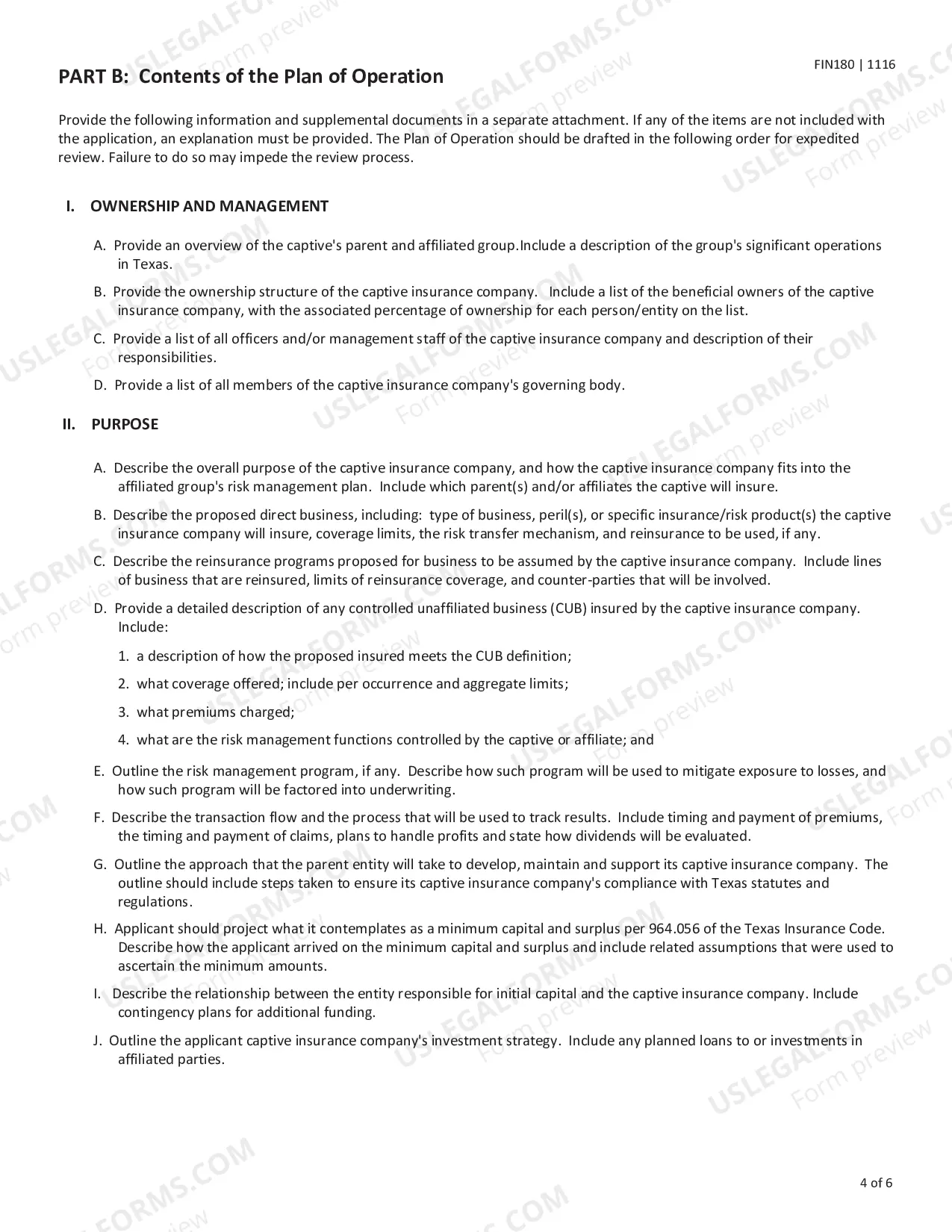 Preview Certificate of Authority Application for a Captive Insurance Company