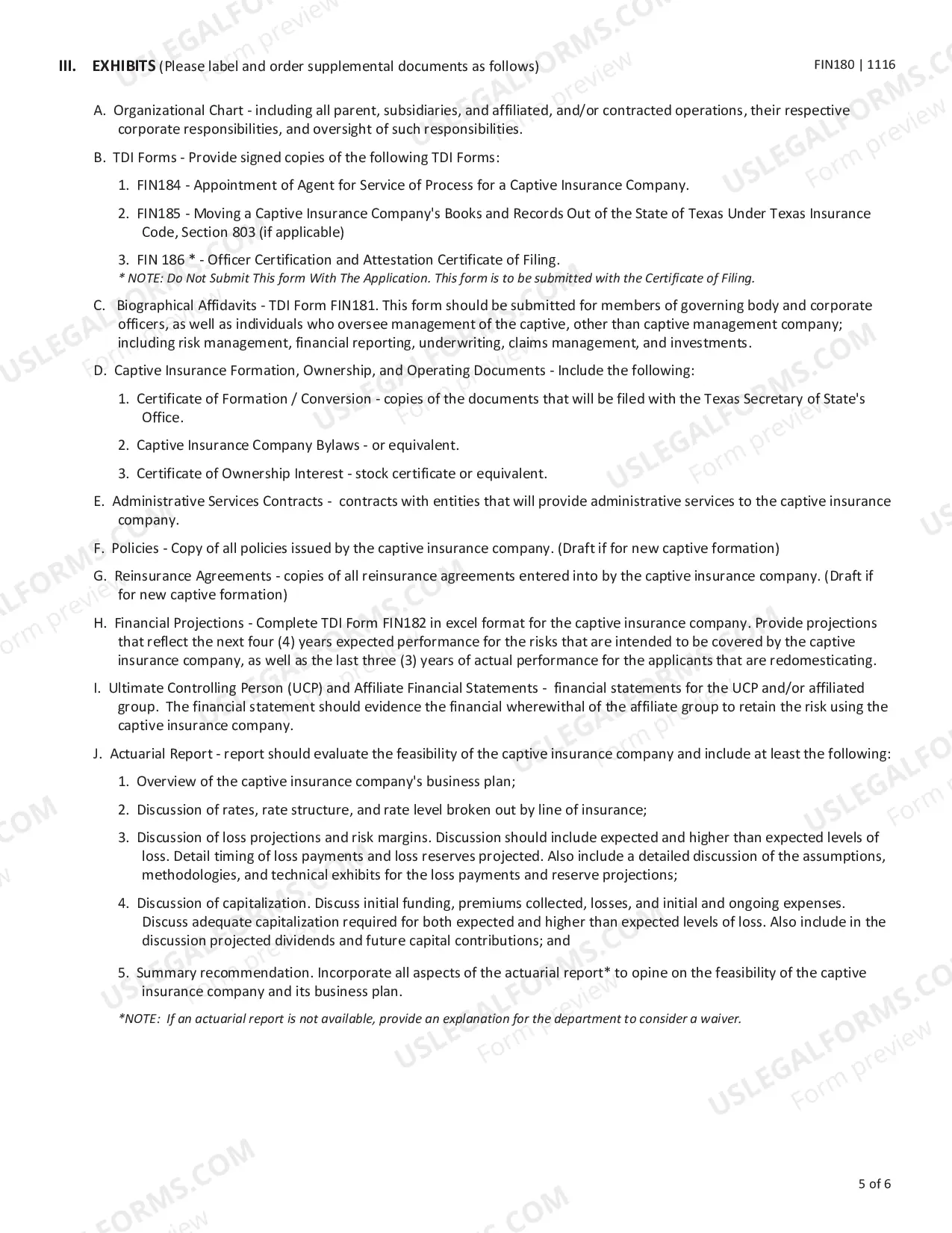 Preview Certificate of Authority Application for a Captive Insurance Company