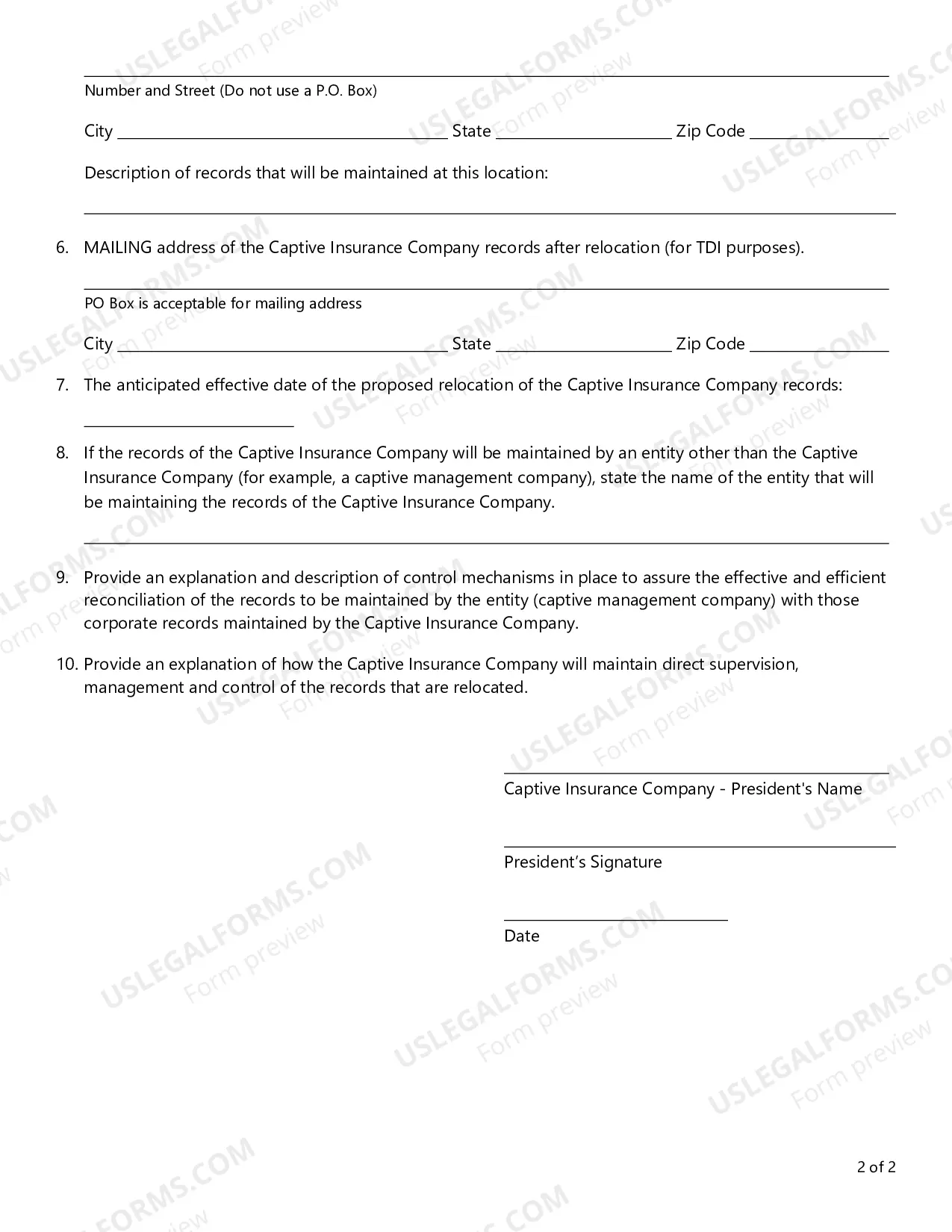 Preview Moving a Captive Insurance Company's Books and Records Out of the State of Texas Under Texas Insurance Code, Section 803