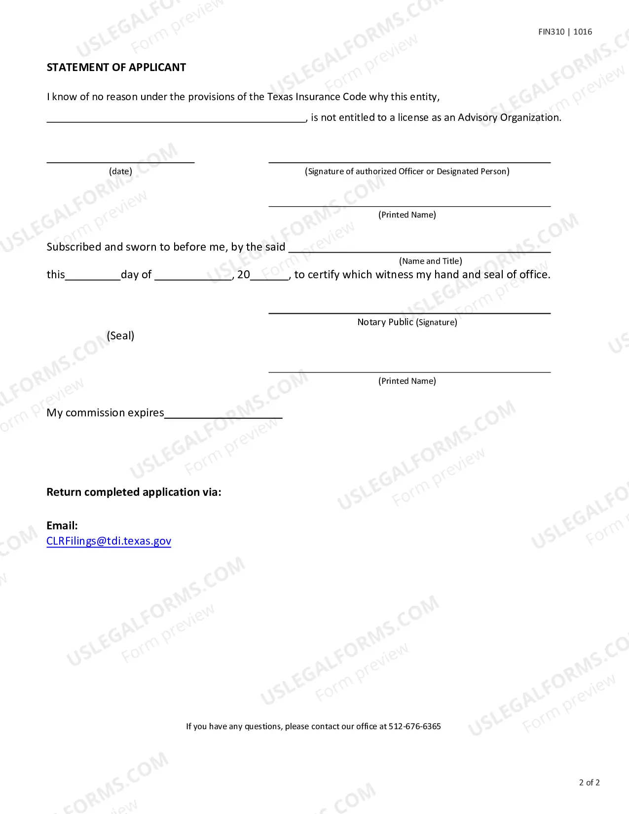 Preview Application For A License As An Advisory Organization