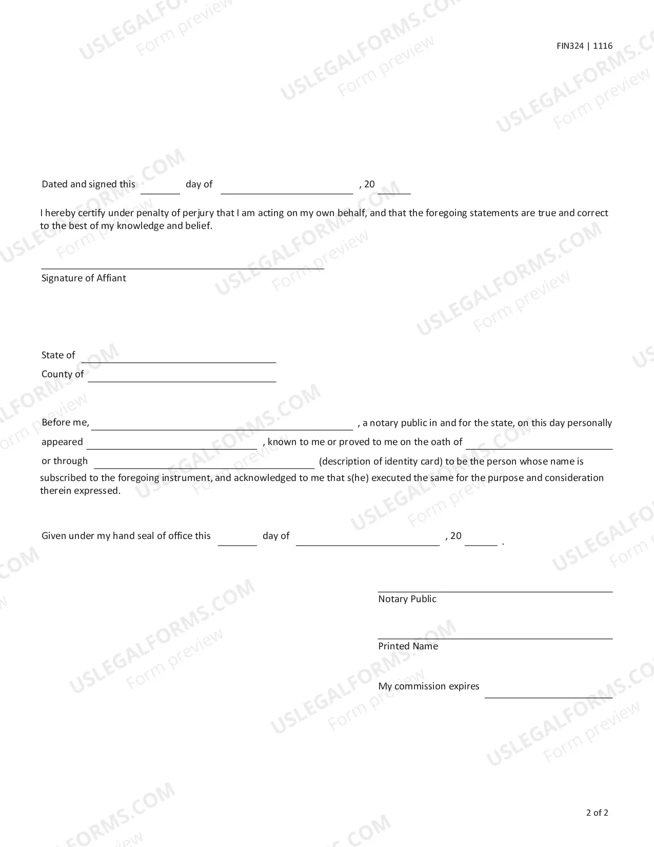 Preview Biographical Affidavit Update