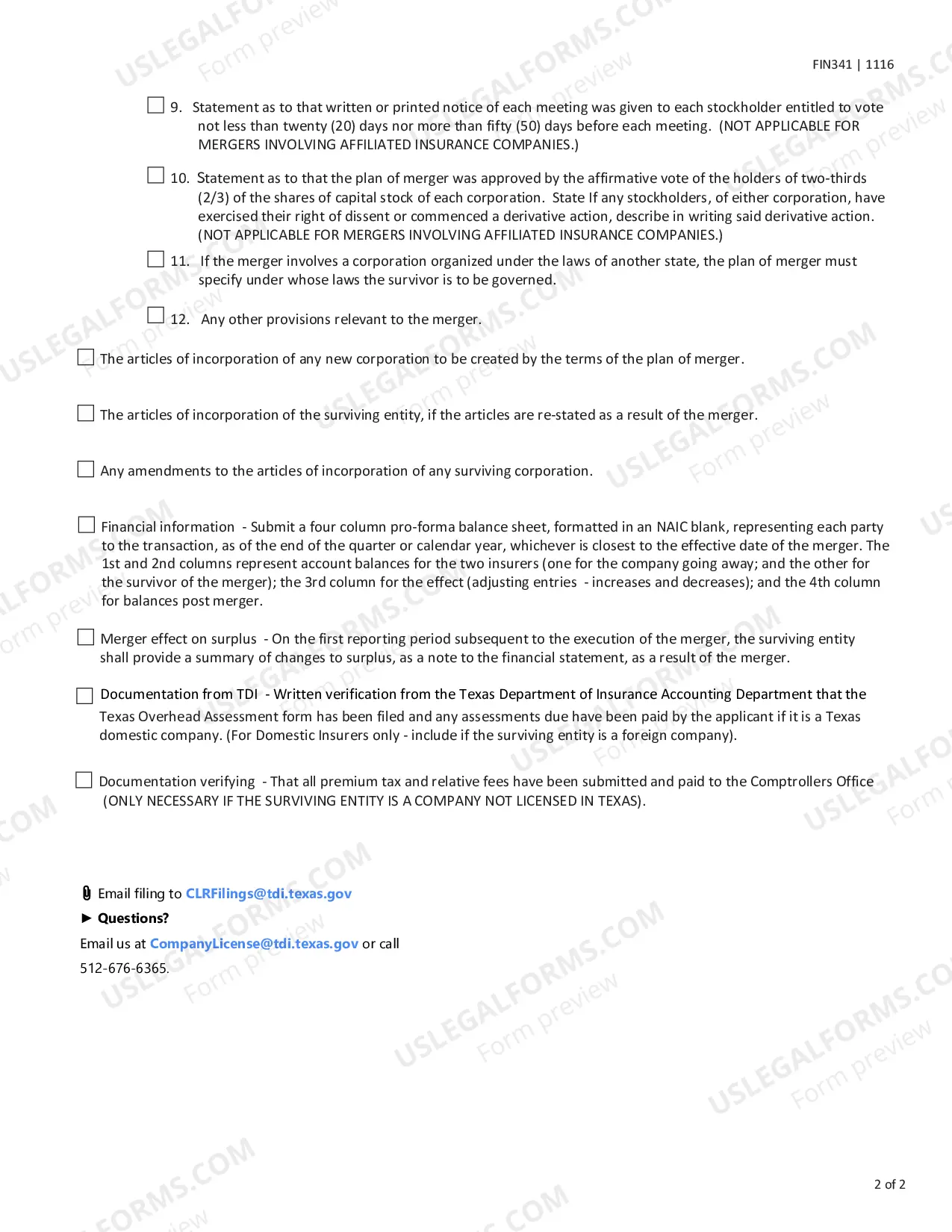 Preview Merger Checklist