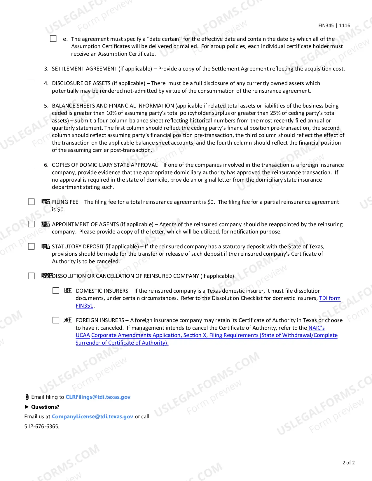 Preview Total and Partial Assumption Reinsurance for Domestic Companies