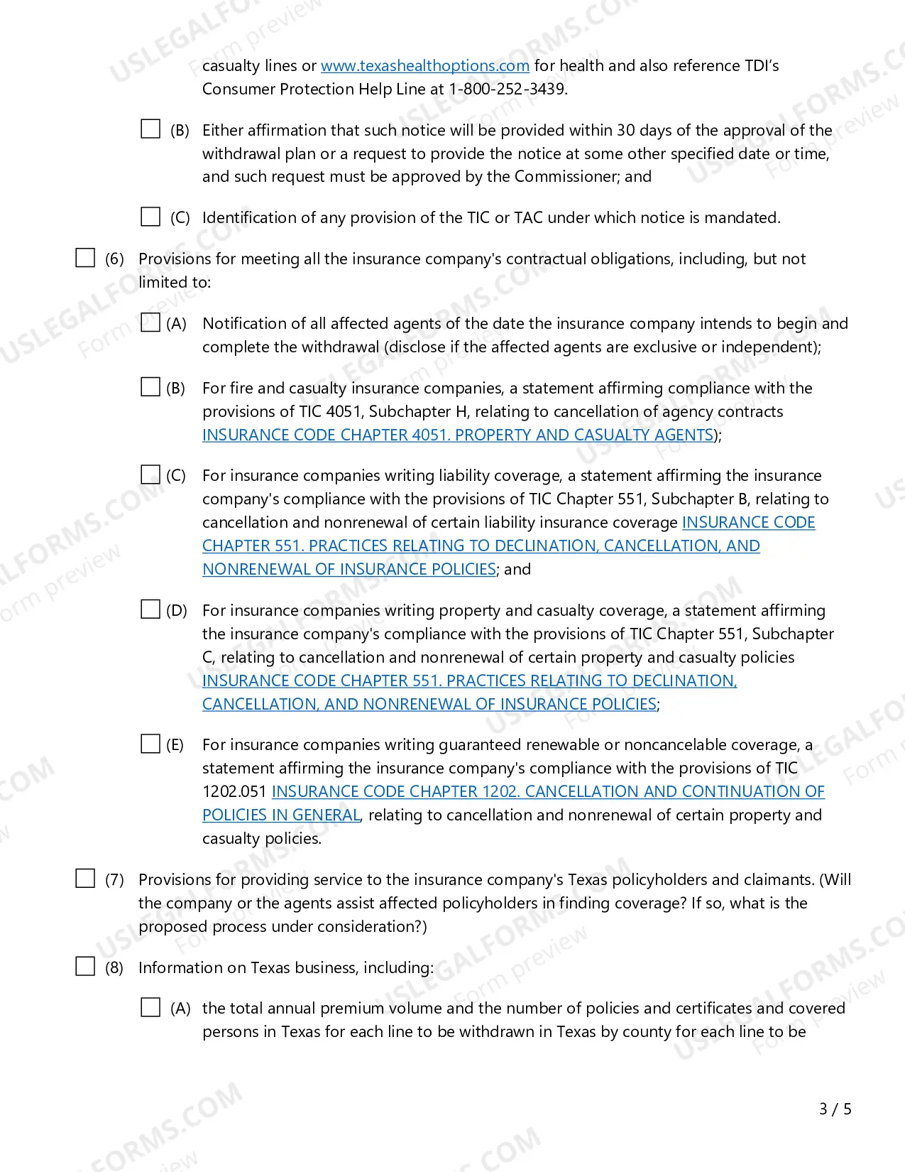Preview Withdrawal Checklist