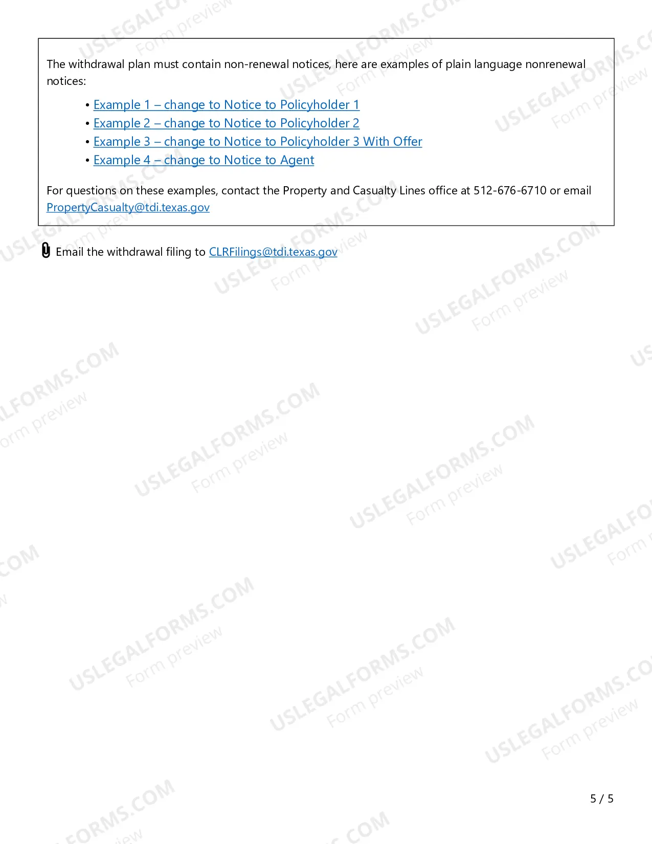 Preview Withdrawal Checklist