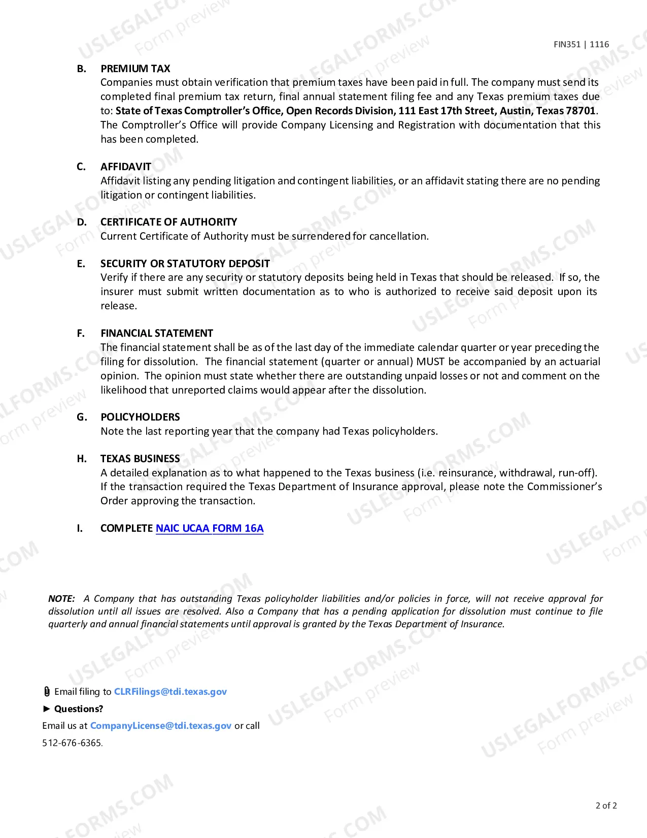 Preview Voluntary Dissolution Checklist